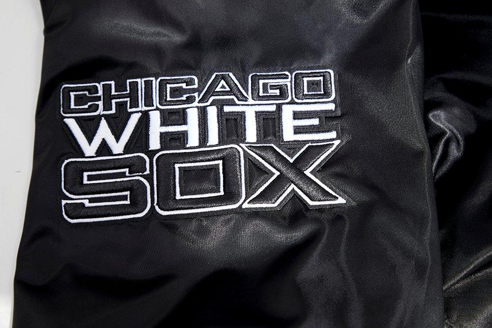 Pro Standard Men's MLB Chicago White Sox Mashup Rib Satin Jacket -Black/Grey - BLACK/GREY Thumbnail View 7