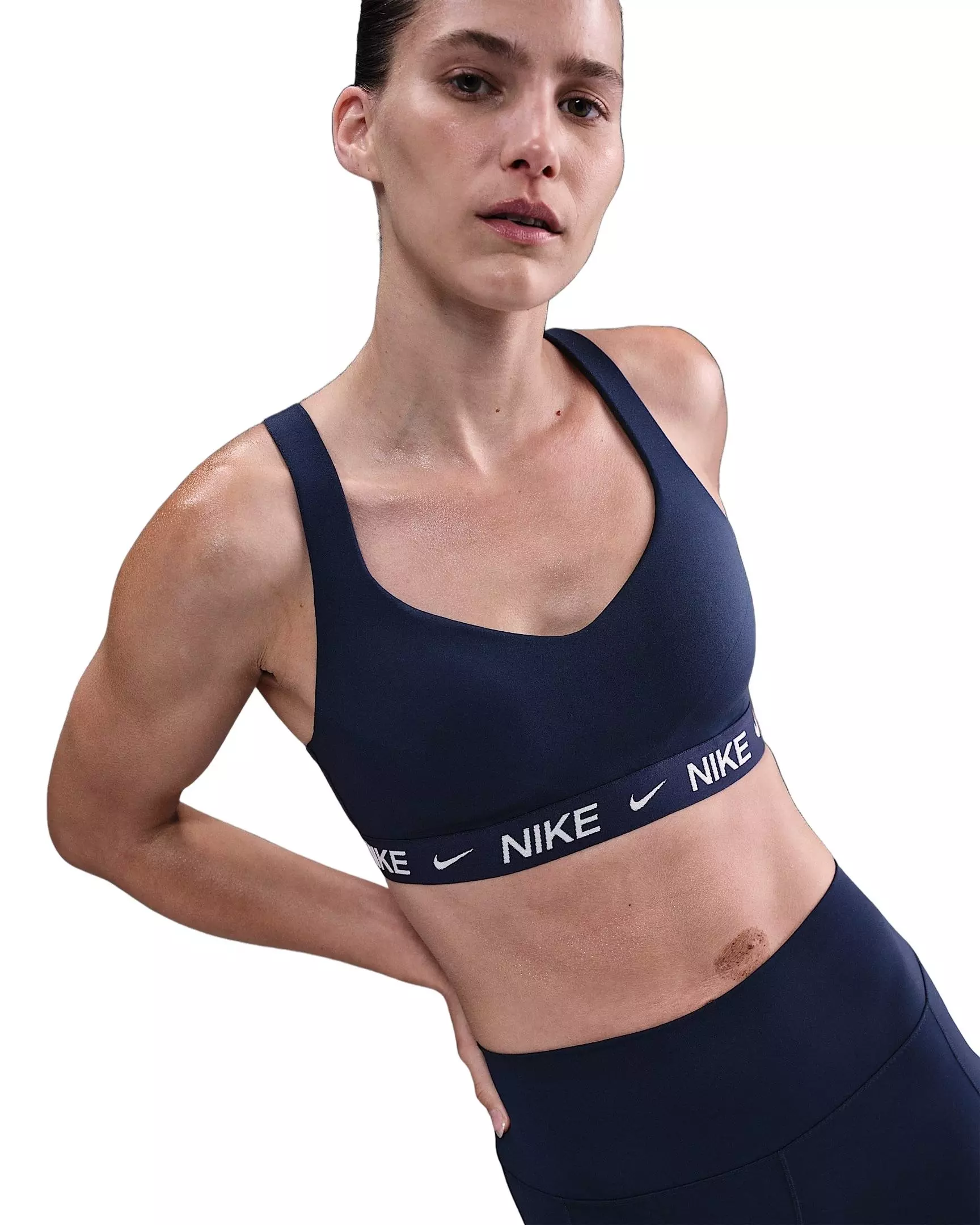 Nike Women's Indy High Support Padded Adjustable Sports Bra - Navy - NAVY