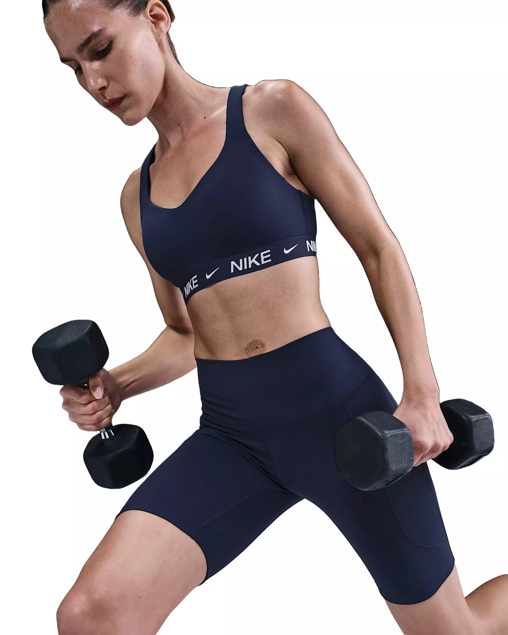 Nike Women's Indy High Support Padded Adjustable Sports Bra - Navy - NAVY