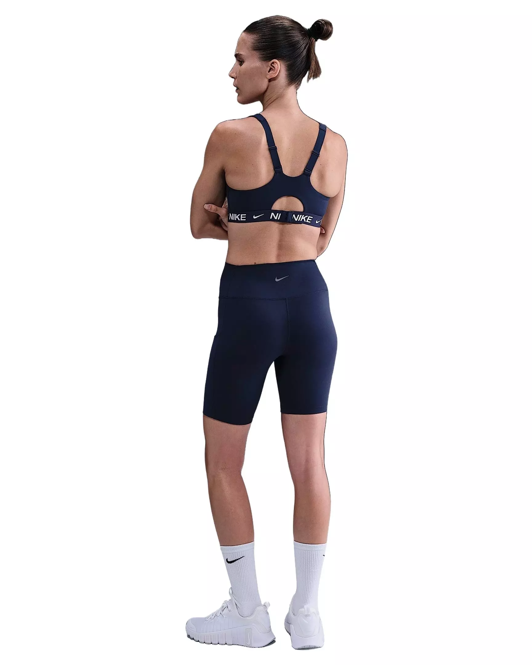 Nike Women's Indy High Support Padded Adjustable Sports Bra - Navy - NAVY