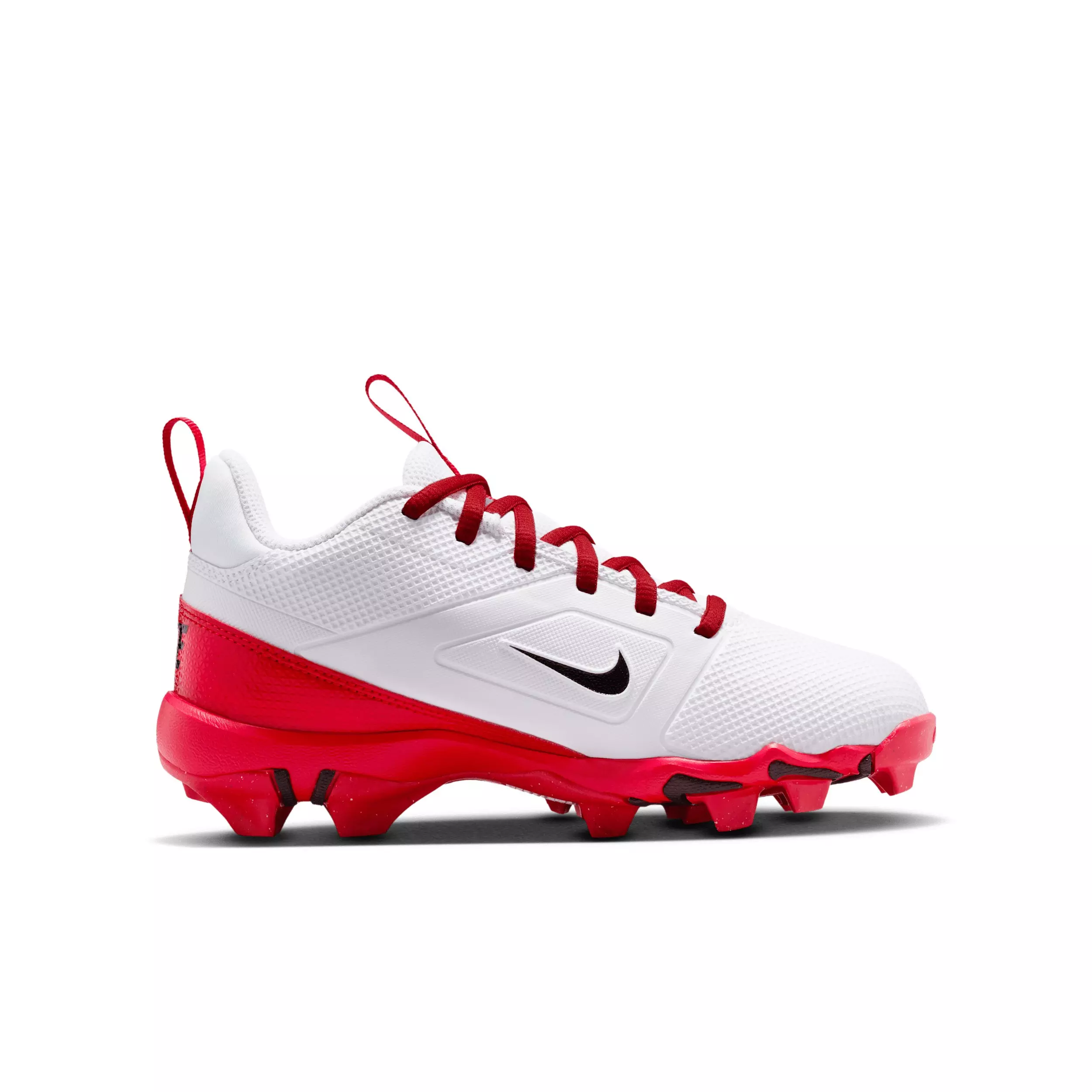 Nike Alpha Menace 4 Shark "White/University Red/Black" Grade School Boys' Football Cleat - WHITE/RED/BLACK