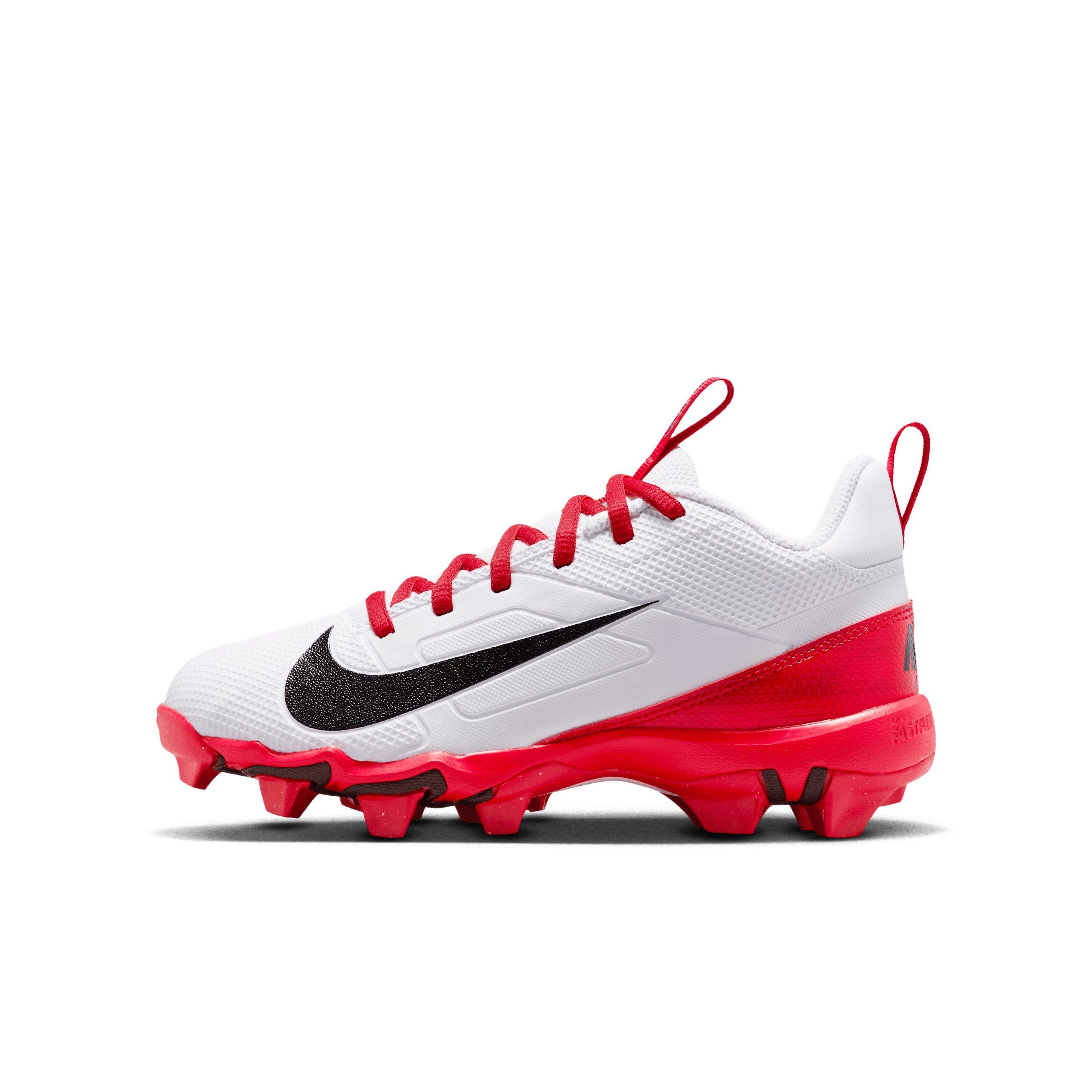 Nike Alpha Menace 4 Shark Grade School Boys' "White/University Red/Black" Football Cleat
