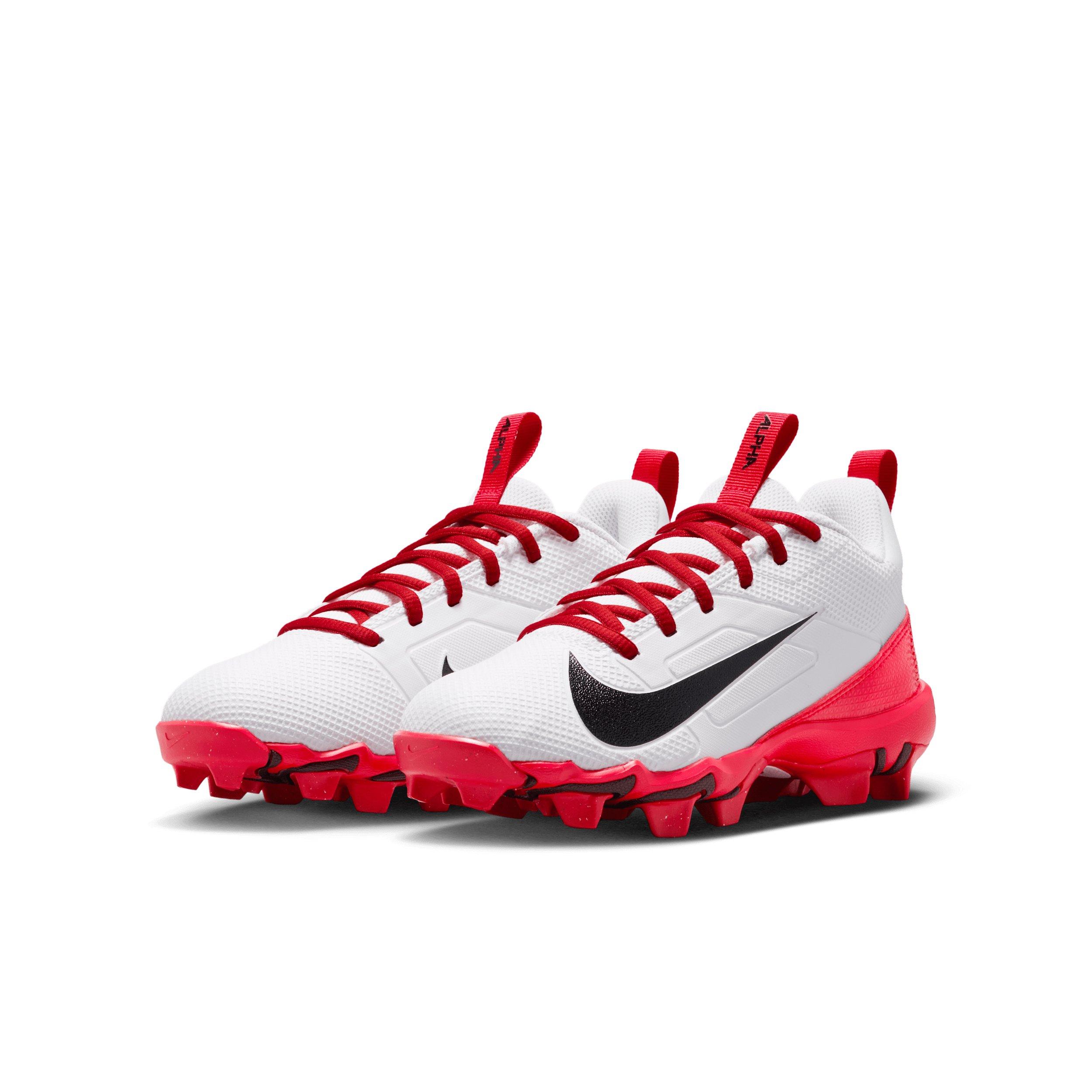Nike Alpha Menace 4 Shark "White/University Red/Black" Grade School Boys' Football Cleat - WHITE/RED/BLACK Thumbnail View 3