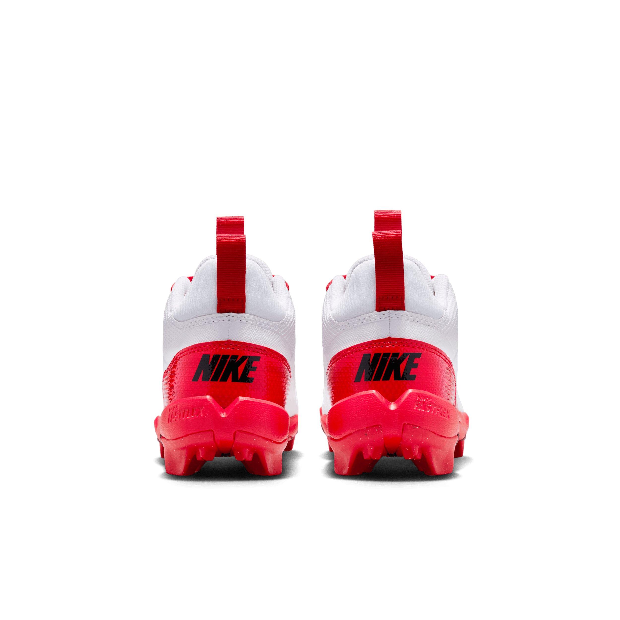 Nike Alpha Menace 4 Shark "White/University Red/Black" Grade School Boys' Football Cleat - WHITE/RED/BLACK Thumbnail View 5