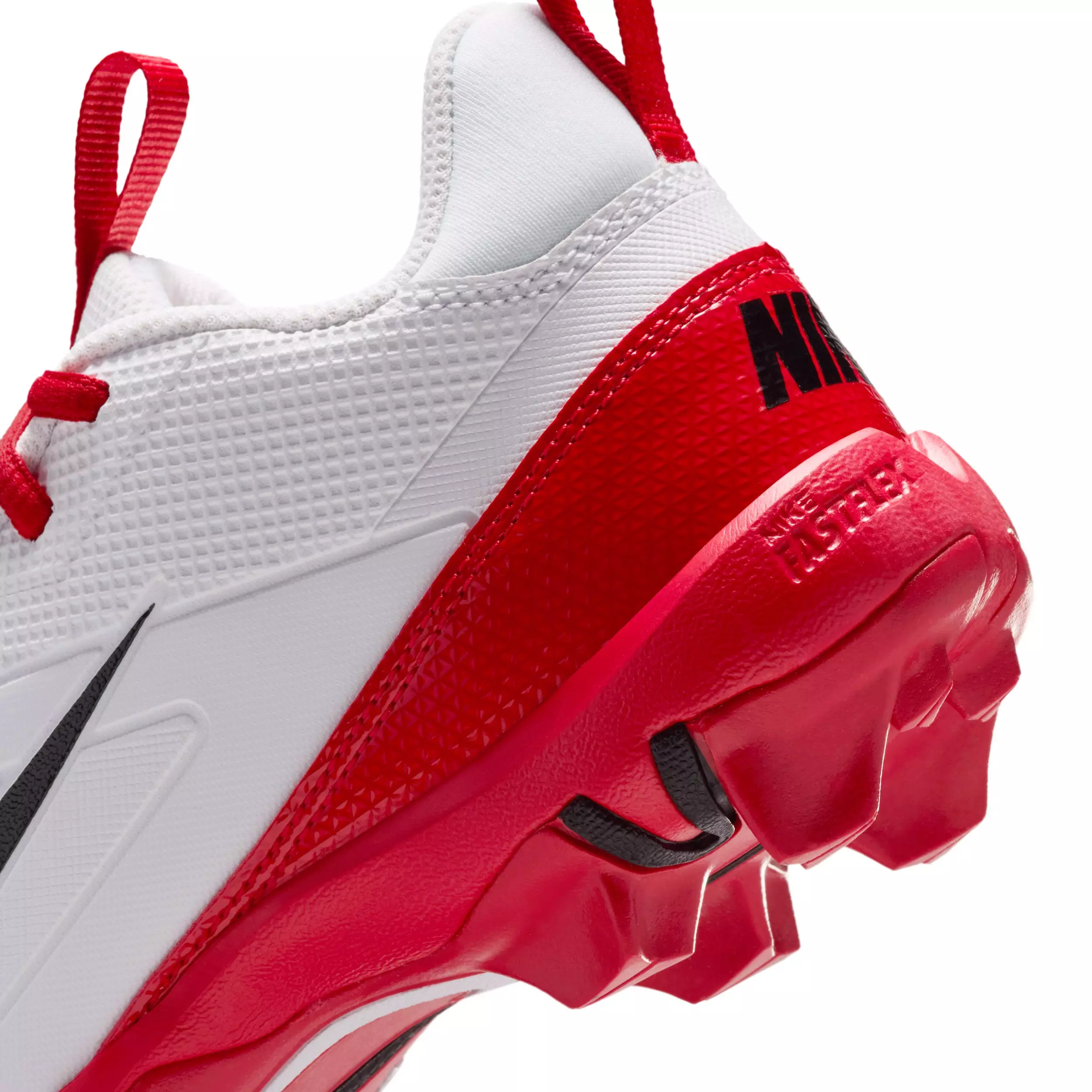 Nike Alpha Menace 4 Shark "White/University Red/Black" Grade School Boys' Football Cleat - WHITE/RED/BLACK