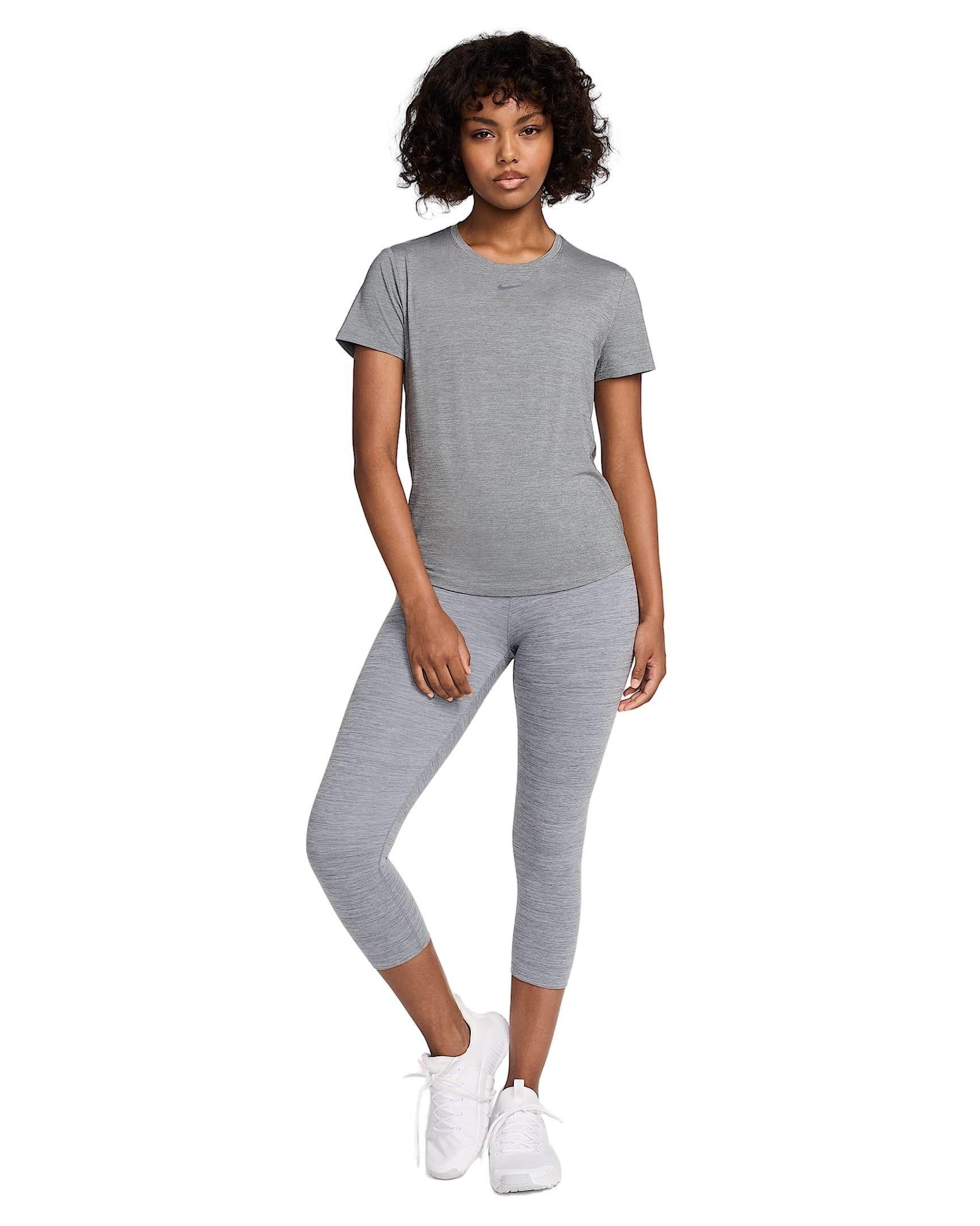 Nike Women's One Classic Dri-FIT Short-Sleeve Top - Grey - GREY Thumbnail View 5