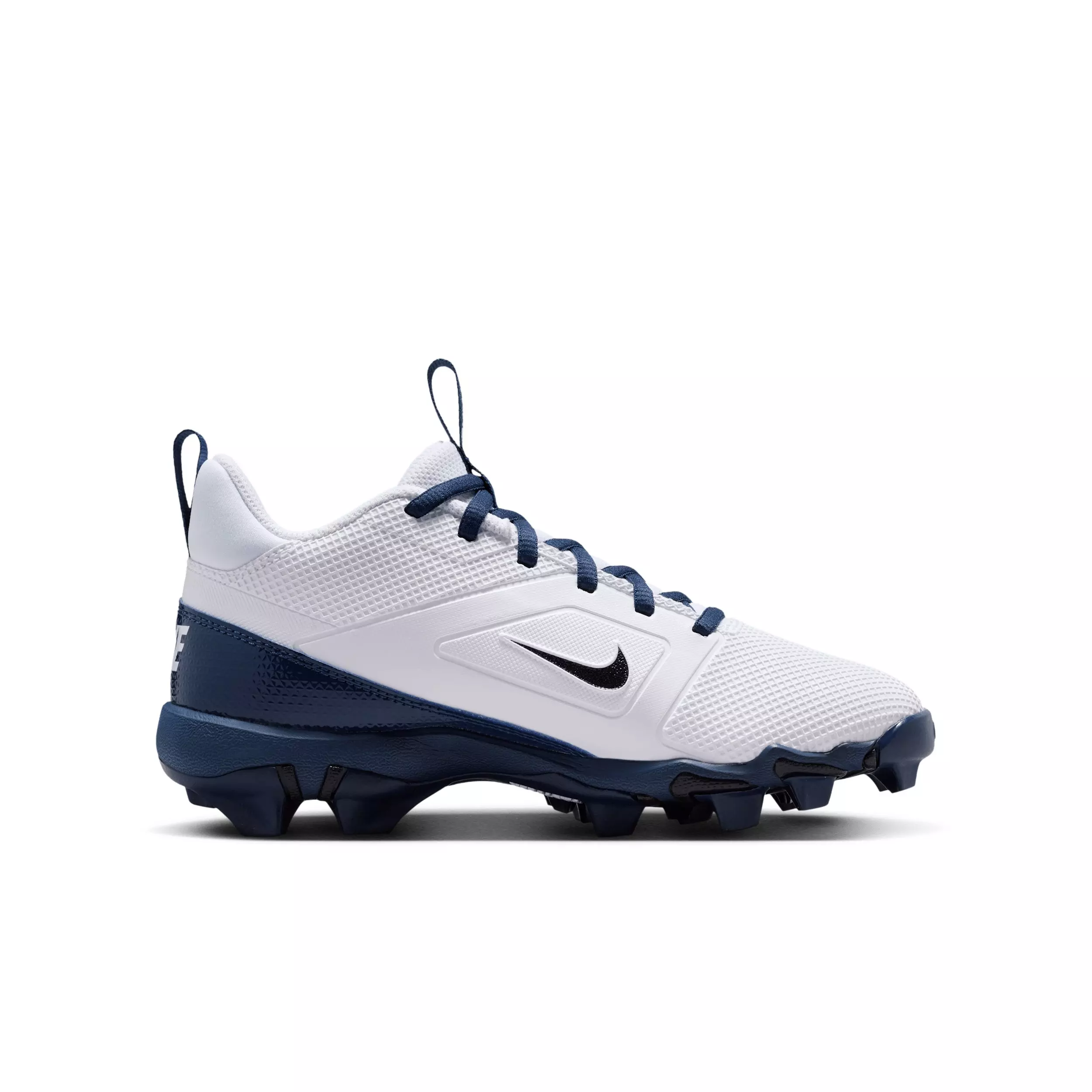 Nike Alpha Menace 4 Shark "White/Midnight Navy/Black" Grade School Boys' Football Cleat - WHITE/NAVY/BLACK