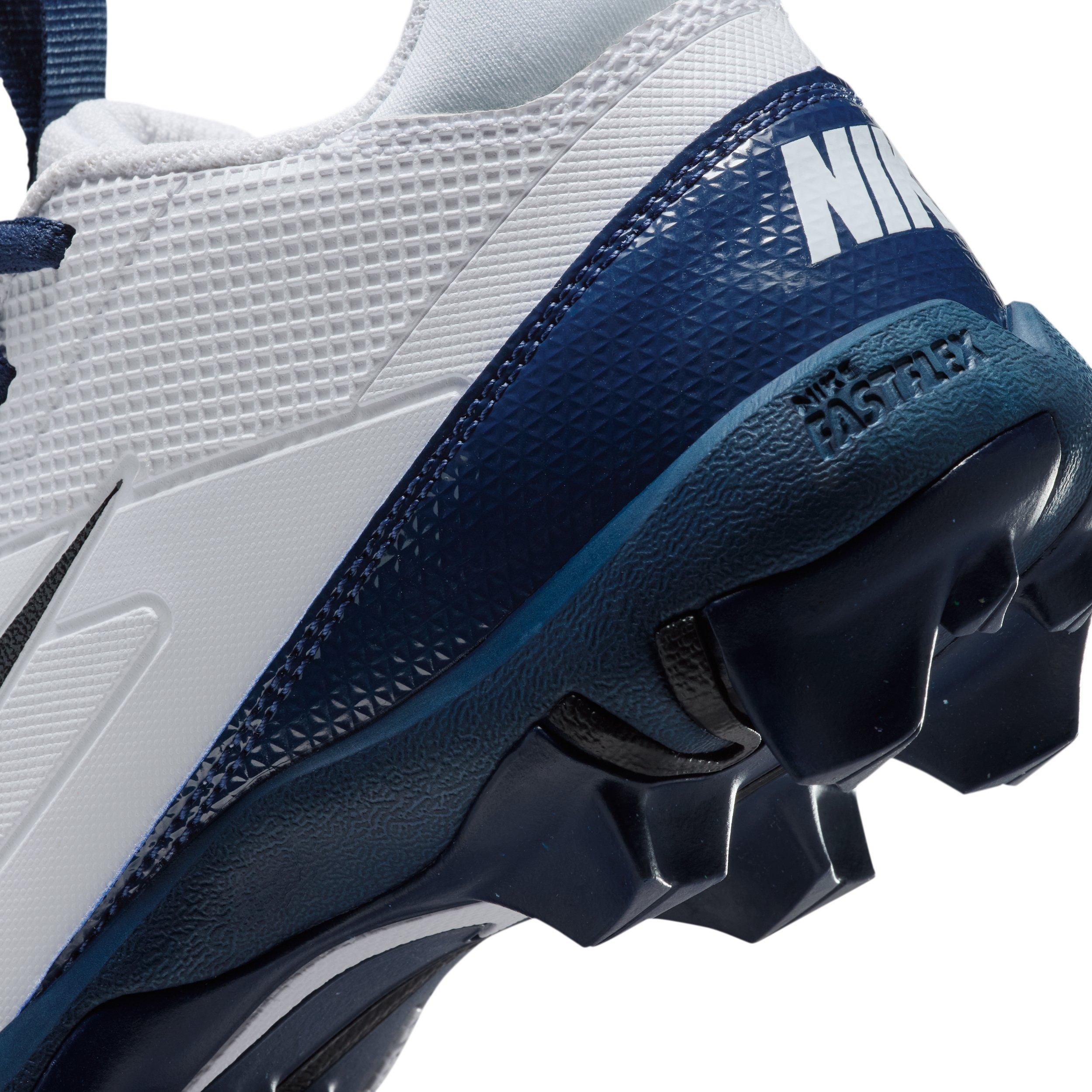 Nike Alpha Menace 4 Shark "White/Midnight Navy/Black" Grade School Boys' Football Cleat - WHITE/NAVY/BLACK Thumbnail View 9