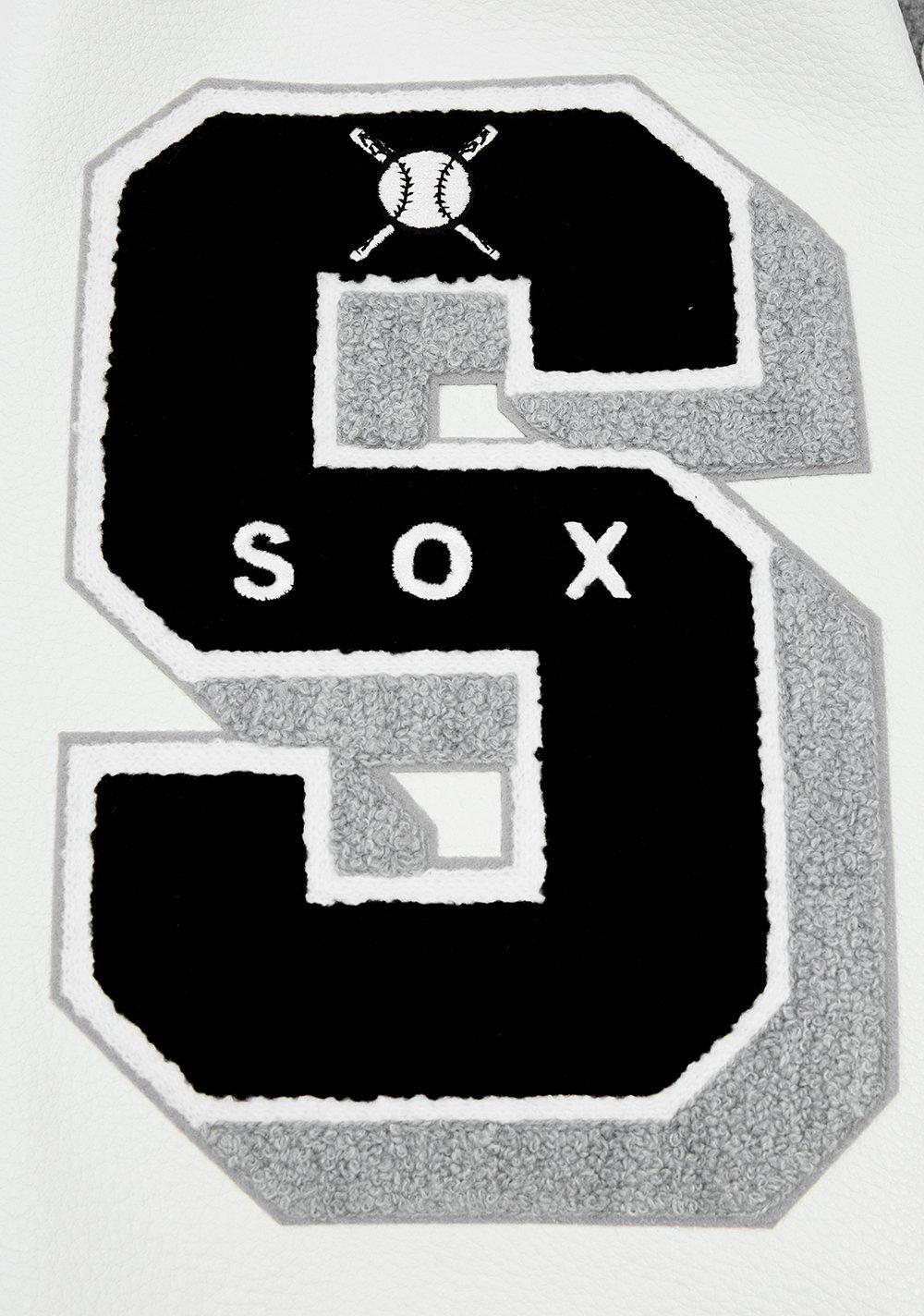 Pro Standard Men's MLB Chicago White Sox Old English Rib Wool Varsity Jacket - Grey/White - GREY/WHITE Thumbnail View 5
