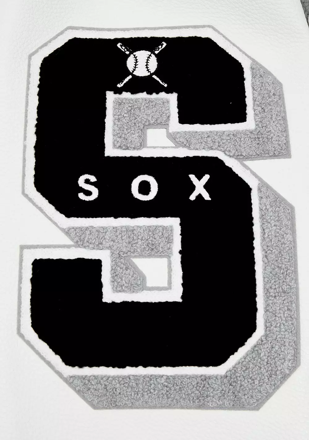 Pro Standard Men's MLB Chicago White Sox Old English Rib Wool Varsity Jacket - Grey/White - GREY/WHITE