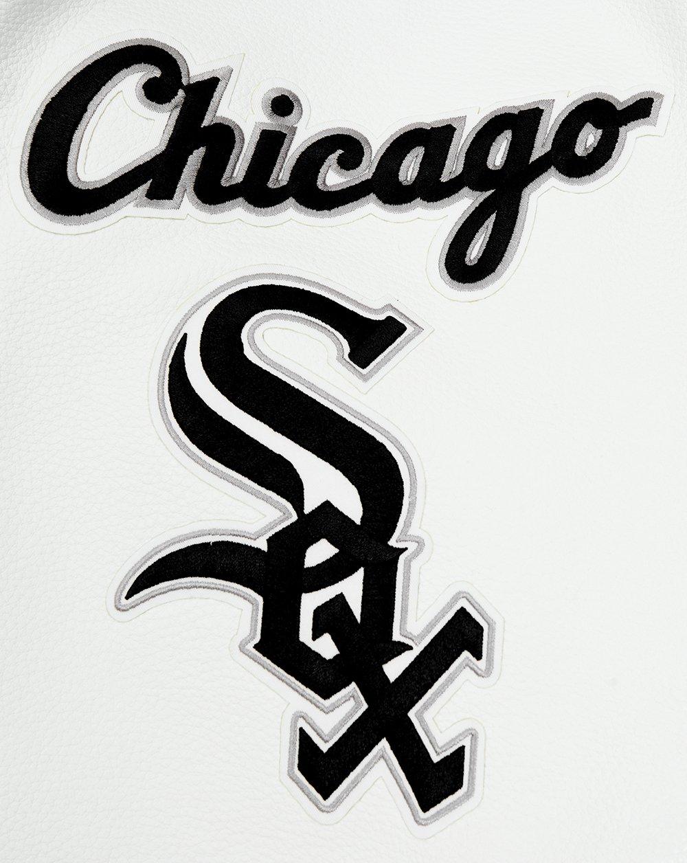 Pro Standard Men's MLB Chicago White Sox Old English Rib Wool Varsity Jacket - Grey/White - GREY/WHITE Thumbnail View 6