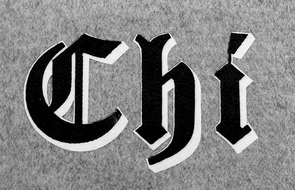 Pro Standard Men's MLB Chicago White Sox Old English Rib Wool Varsity Jacket - Grey/White - GREY/WHITE