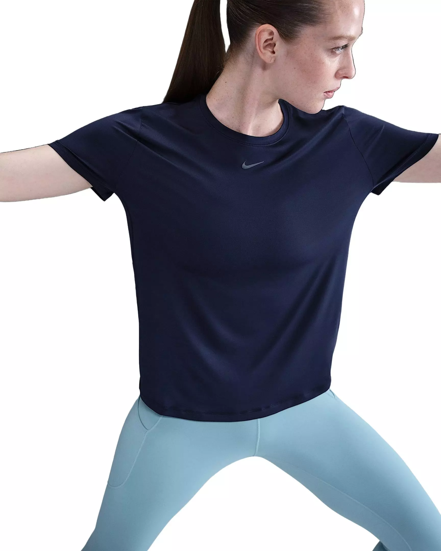 Nike Women's One Classic Dri-FIT Short-Sleeve Top - Navy - NAVY