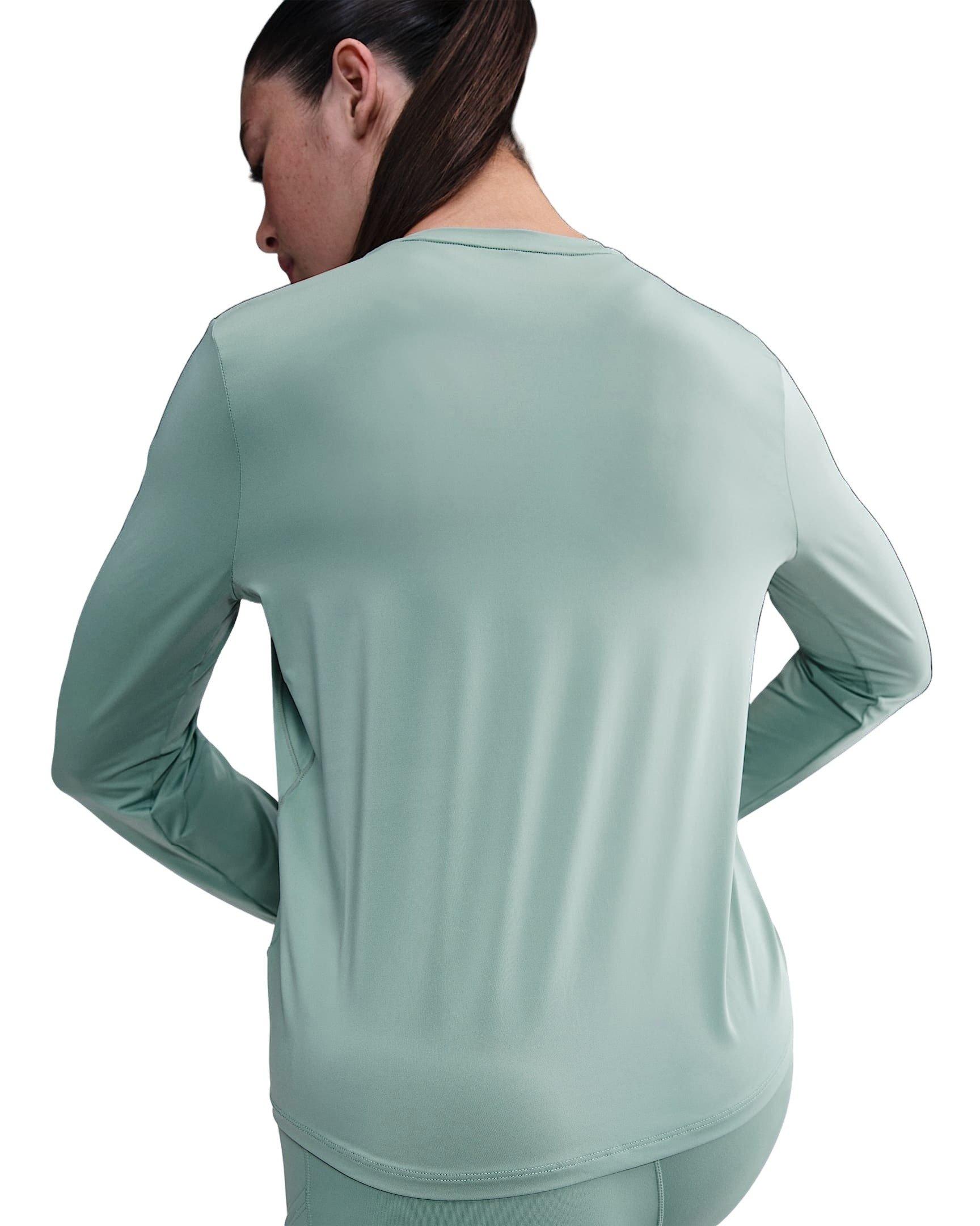 Nike Women's One Dri-FIT Long-Sleeve Top - Green - GREEN Thumbnail View 2