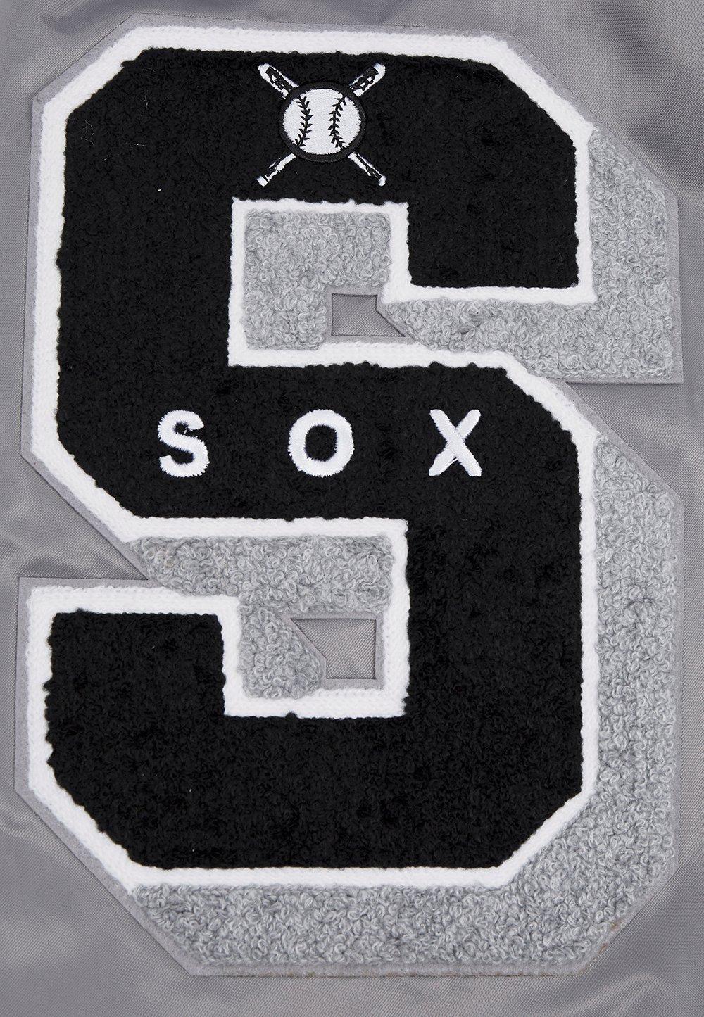 Pro Standard Men's MLB Chicago White Sox Old English Rib Satin Varsity Jacket -Grey - GREY Thumbnail View 6