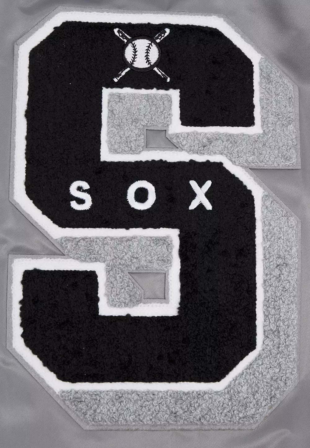 Pro Standard Men's MLB Chicago White Sox Old English Rib Satin Varsity Jacket -Grey - GREY