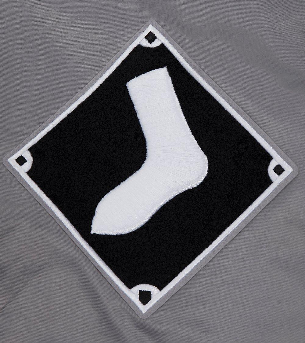 Pro Standard Men's MLB Chicago White Sox Old English Rib Satin Varsity Jacket - Grey - GREY Thumbnail View 8