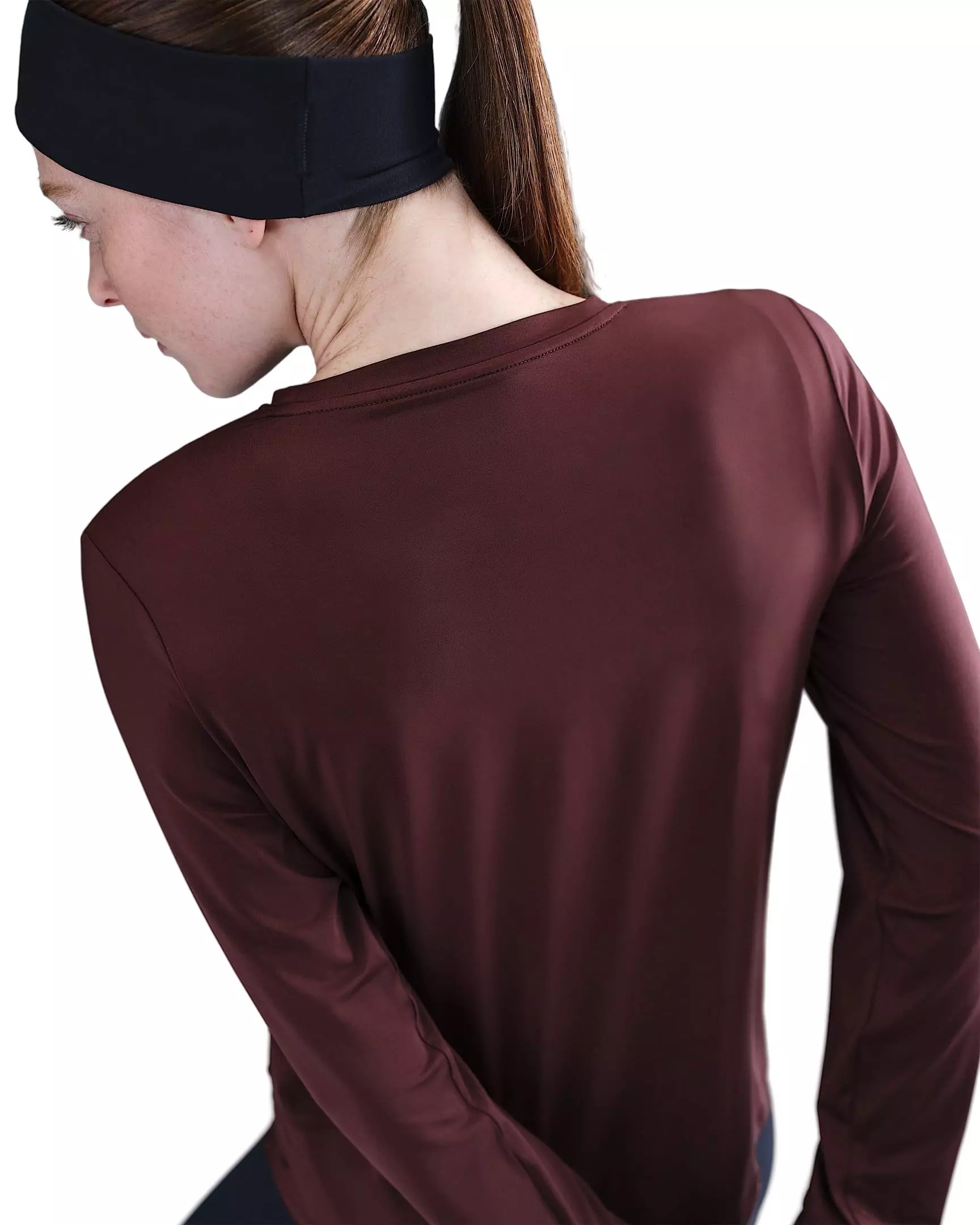 Nike Women's One Dri-FIT Long-Sleeve Top - Burgundy - BURGUNDY