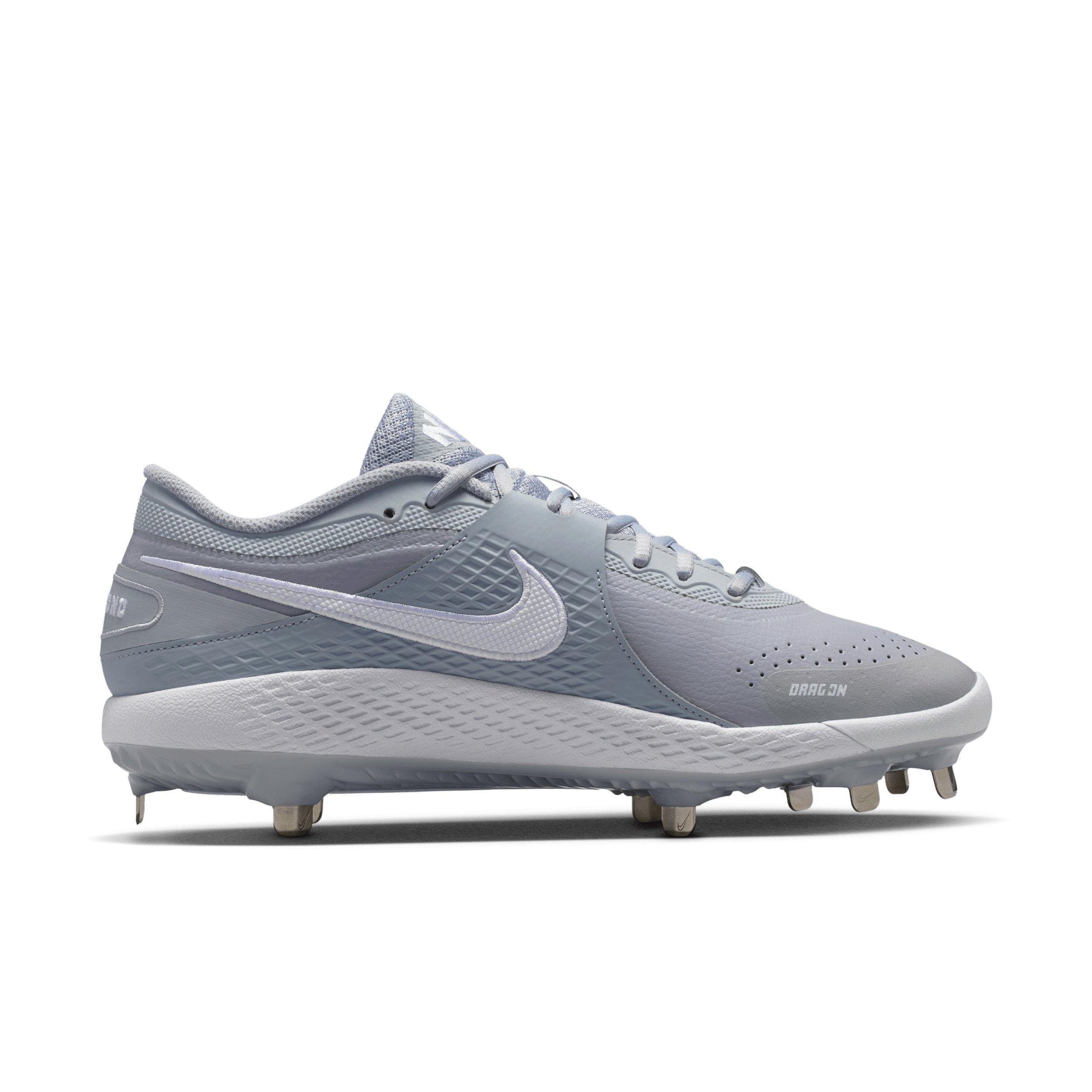 Nike Diamond Gamer MTL "Wolf Grey/White" Men's Baseball Cleat - GREY/WHITE Thumbnail View 1