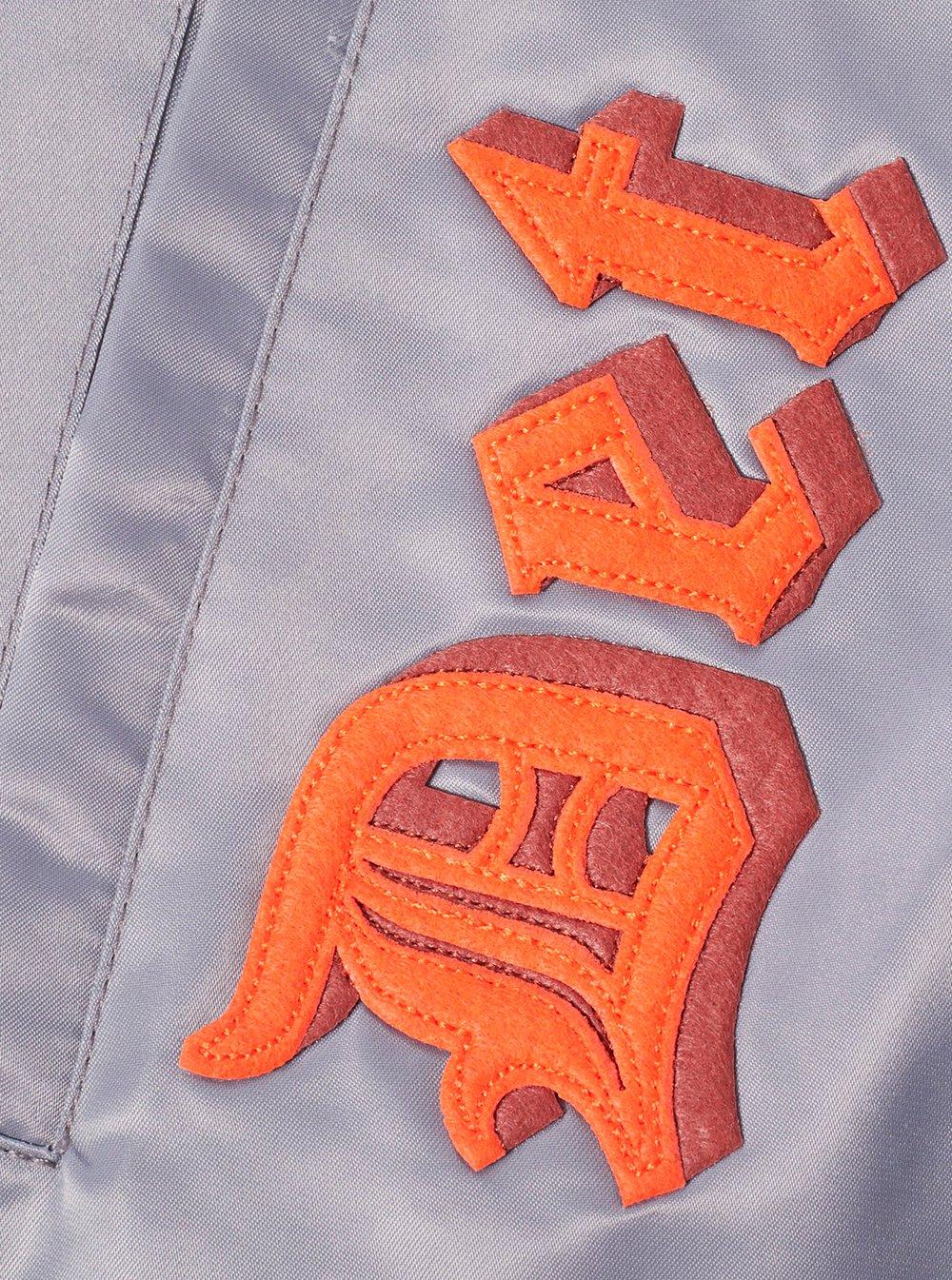 Pro Standard Men's MLB Detroit Tigers Old English Rib Satin Varsity Jacket - Grey - GREY Thumbnail View 7