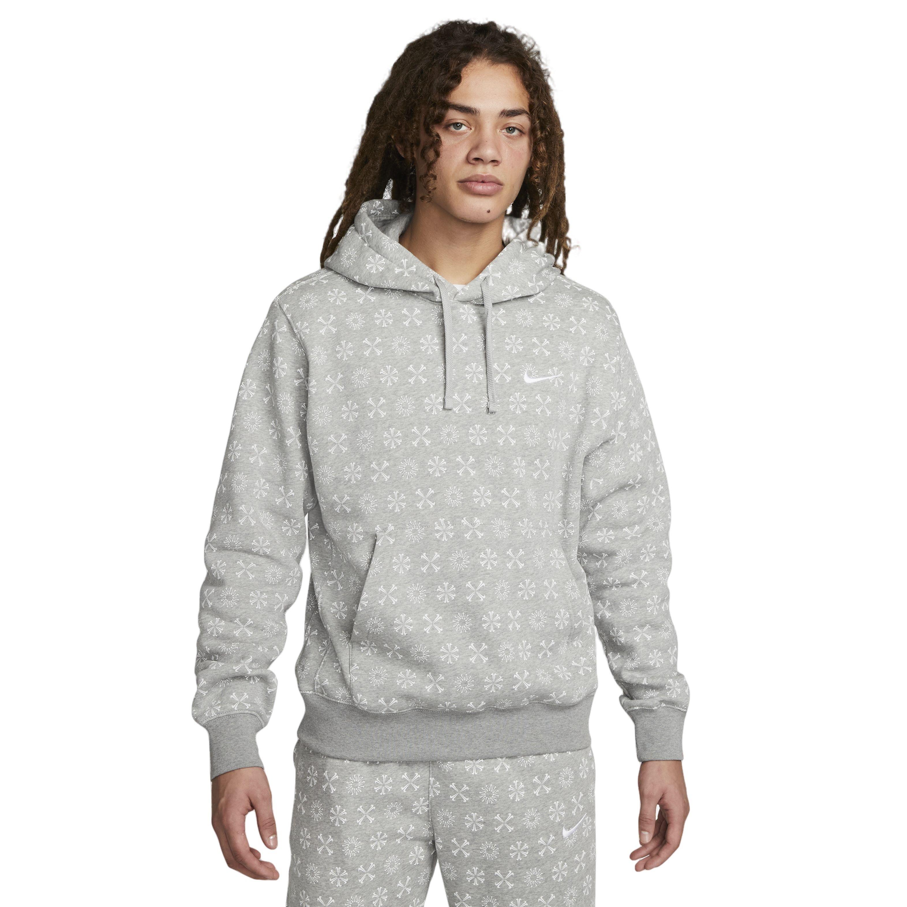 Nike Men's Sportswear Club BB Monogram Hoodie-Grey