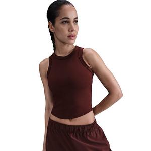 Nike Women's One Fitted Dri-FIT Cropped Tank Top -Burgundy