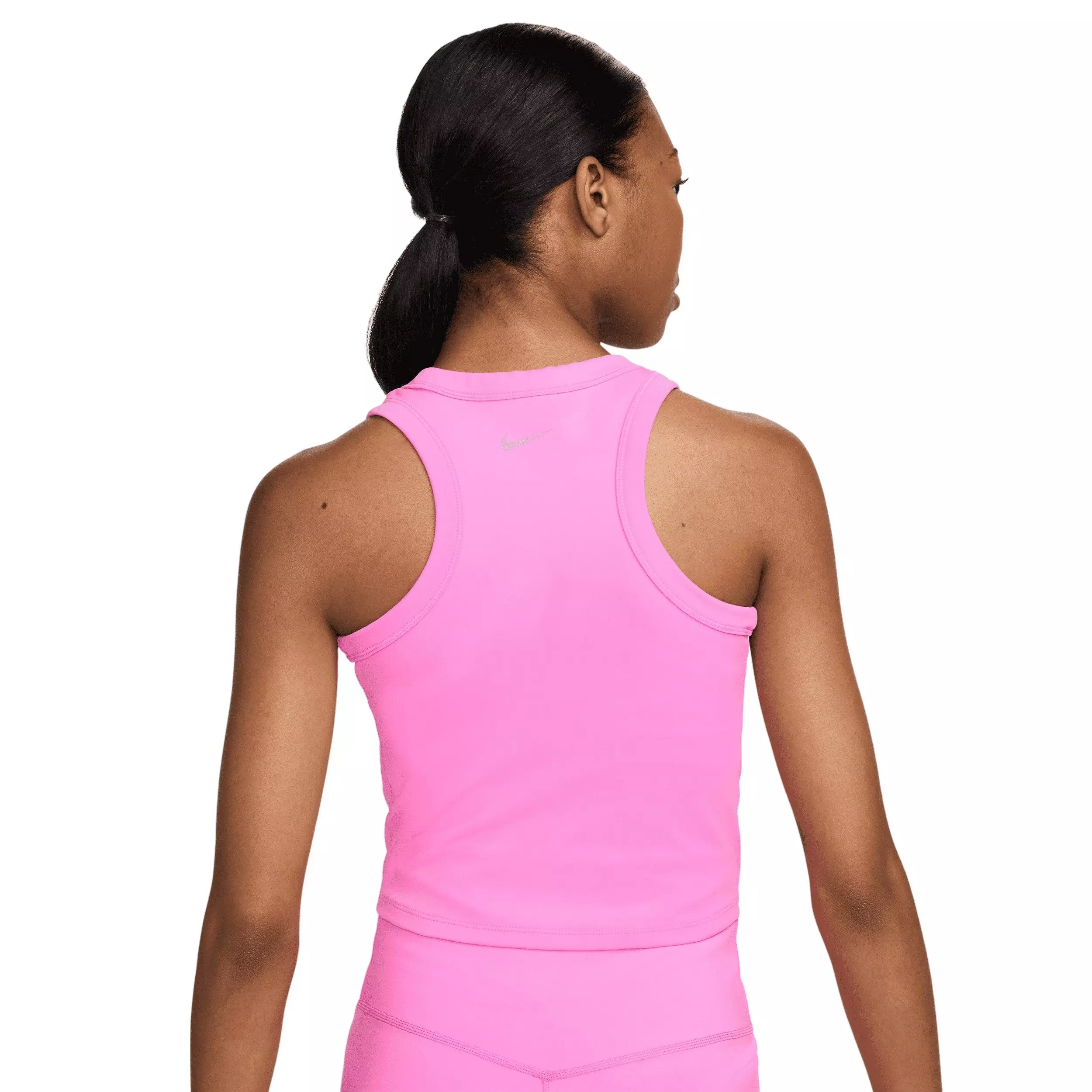Nike Women's One Fitted Dri-FIT Cropped Tank Top -Pink - PINK