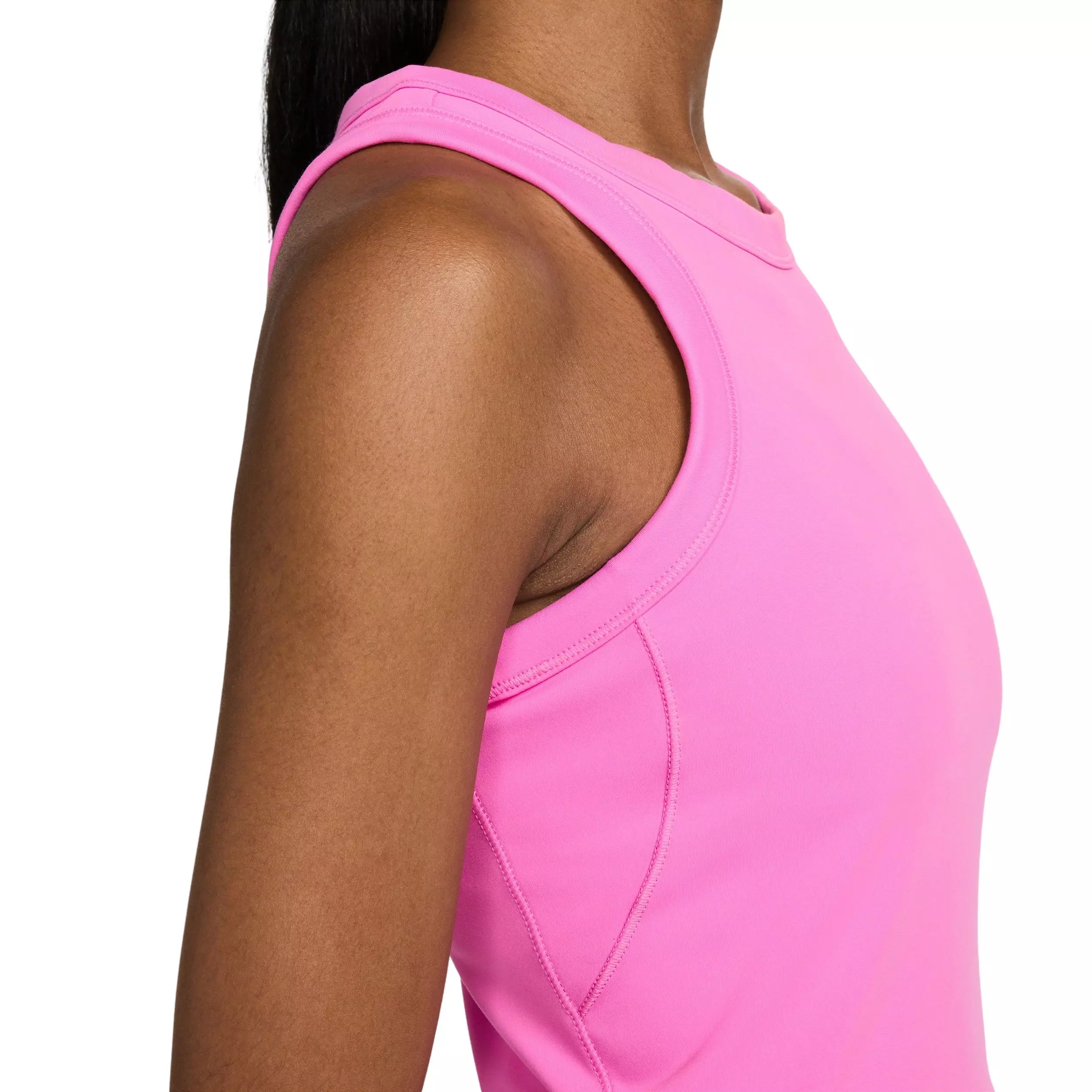Nike Women's One Fitted Dri-FIT Cropped Tank Top -Pink - PINK