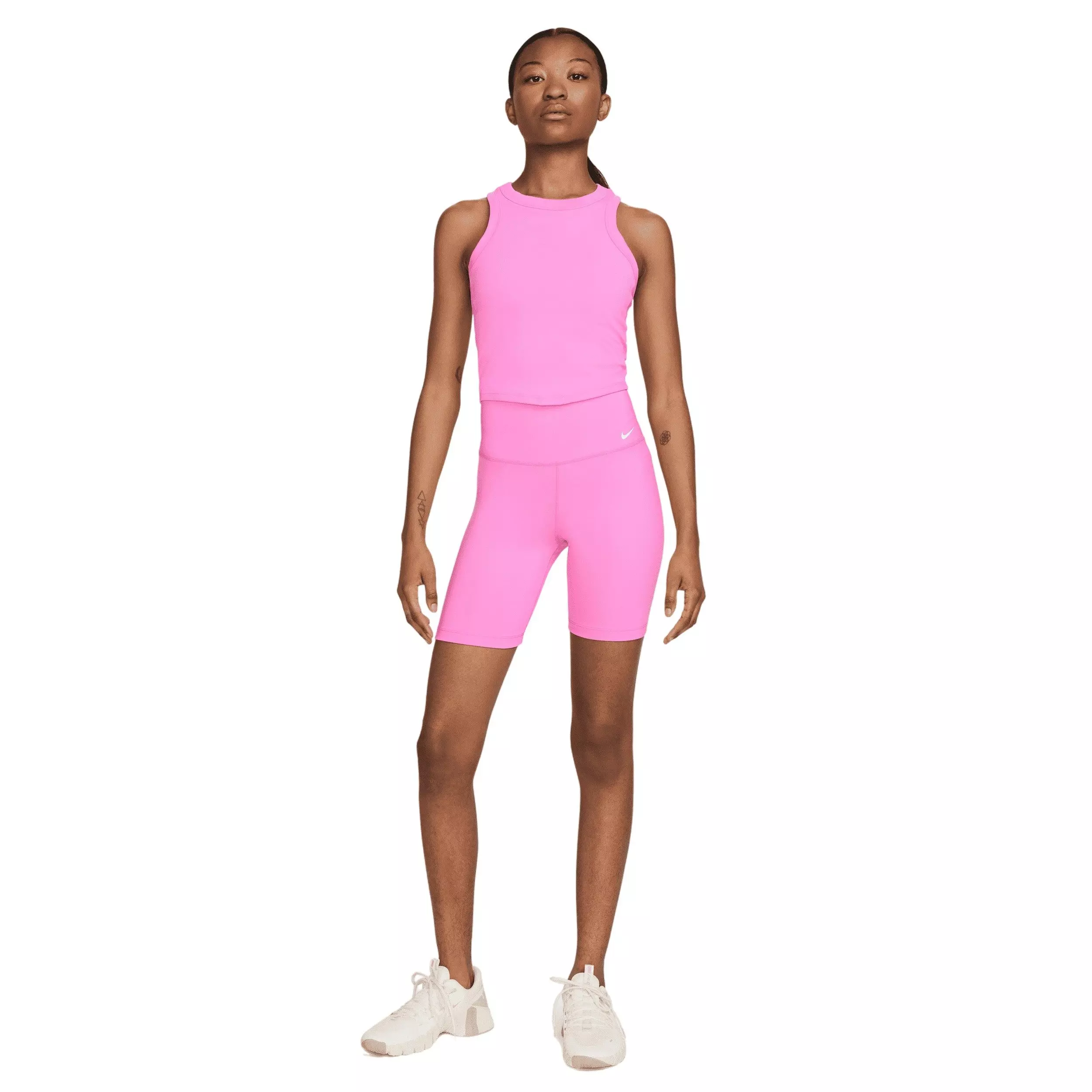 Nike Women's One Fitted Dri-FIT Cropped Tank Top - Pink - PINK
