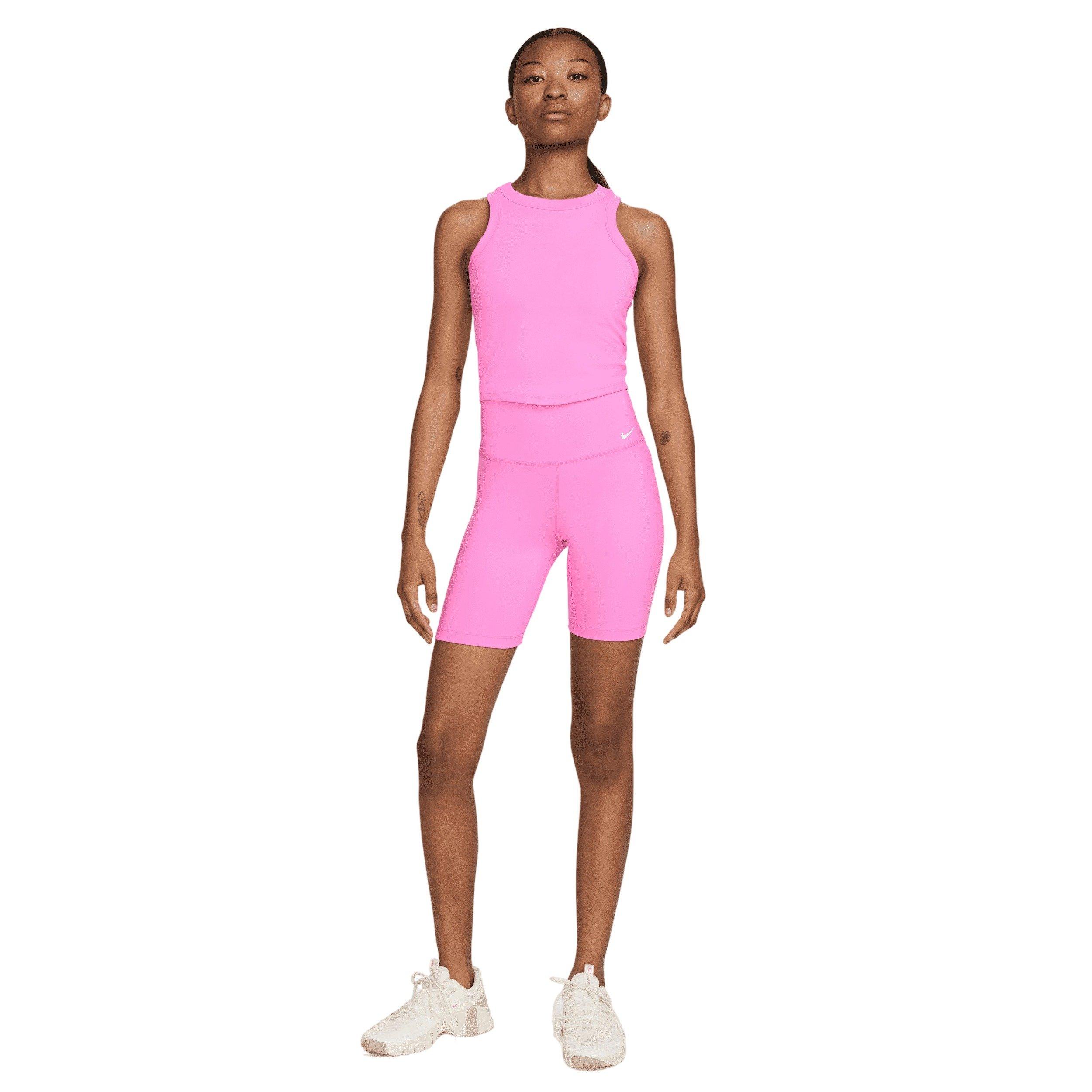 Nike Women's One Fitted Dri-FIT Cropped Tank Top -Pink - PINK Thumbnail View 6