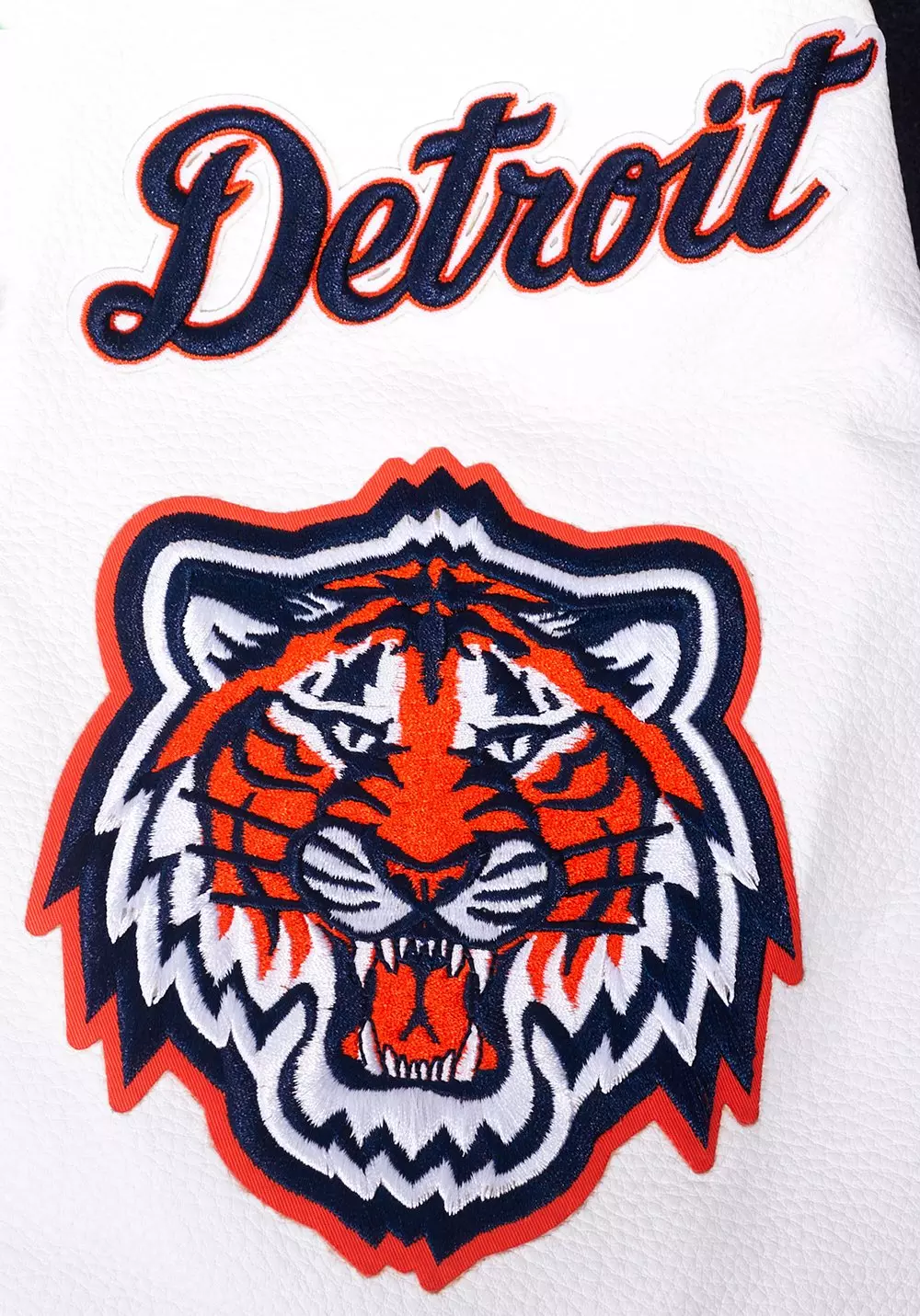 Pro Standard Men's MLB Detroit Tigers Old English Rib Wool Varsity Jacket -Navy/Orange - NAVY/ORANGE