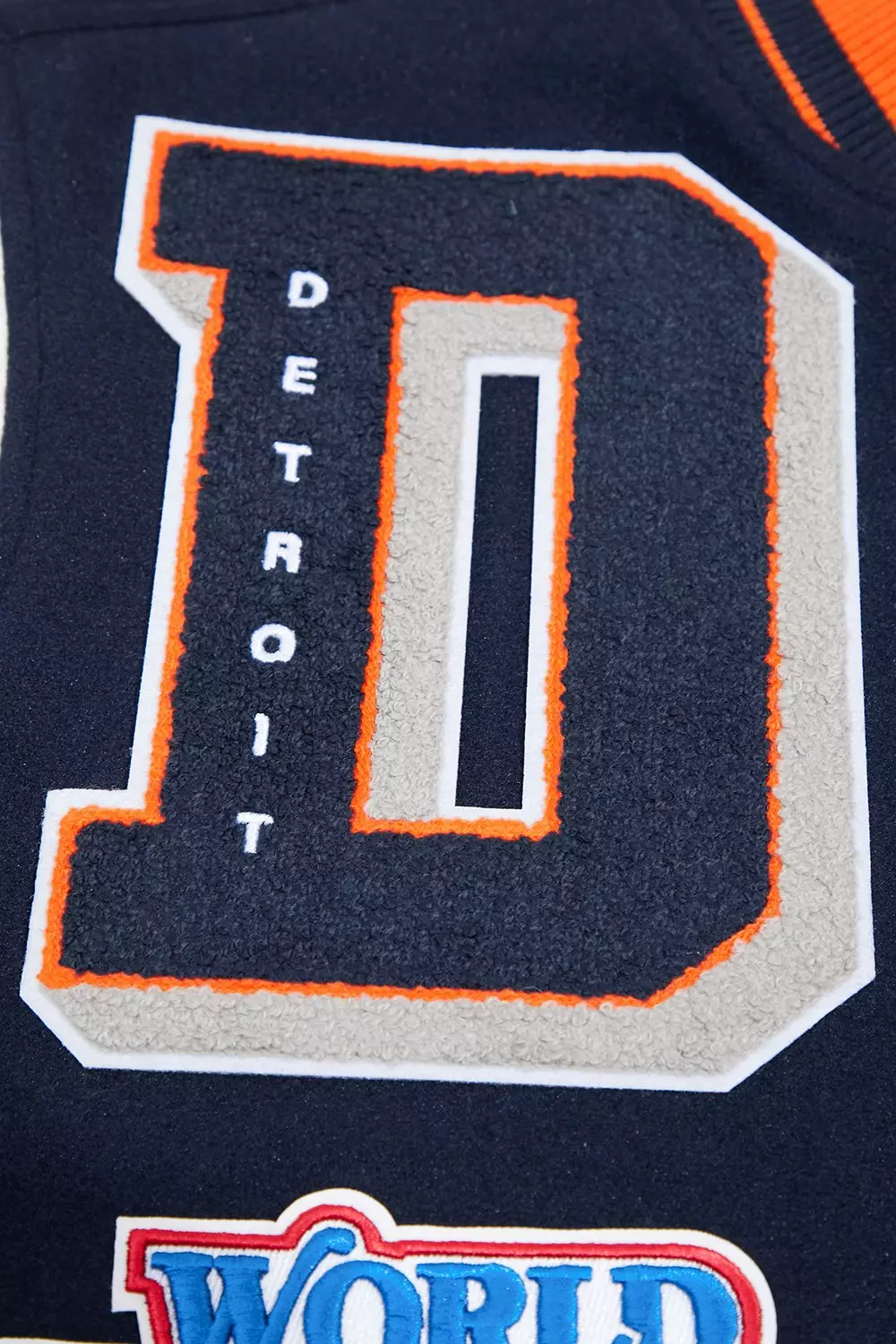 Pro Standard Men's MLB Detroit Tigers Mashup Rib Wool Varsity Jacket -Navy/Orange - NAVY/ORANGE