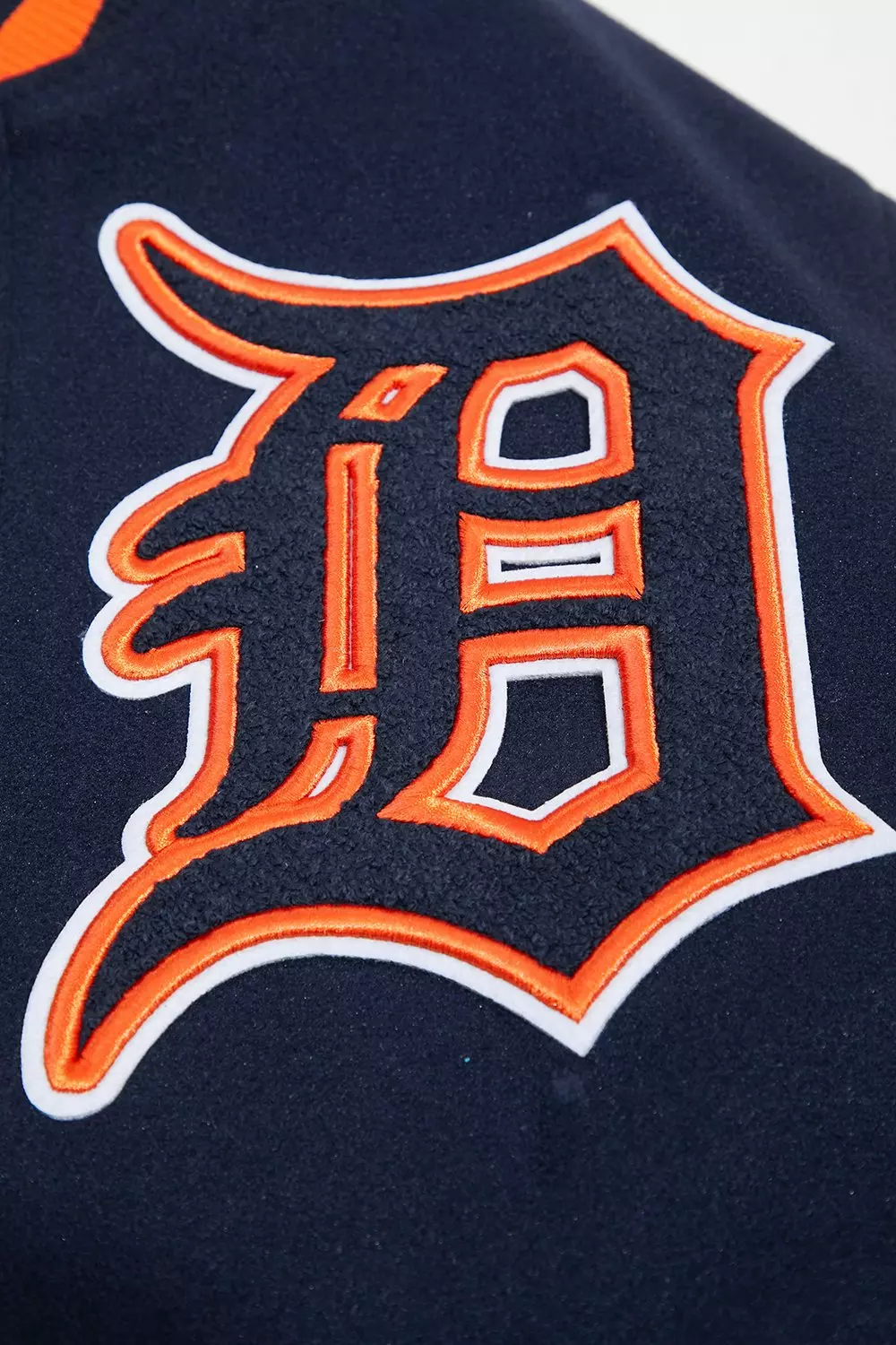 Pro Standard Men's MLB Detroit Tigers Mashup Rib Wool Varsity Jacket - Navy/Orange - NAVY/ORANGE