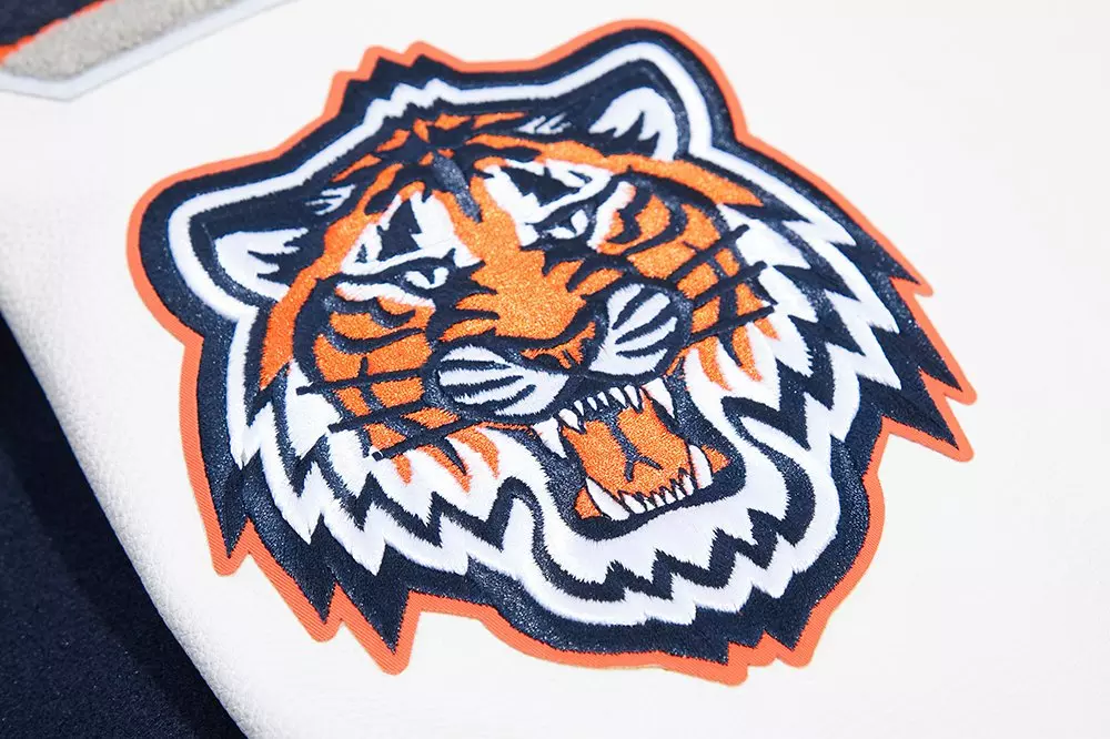 Pro Standard Men's MLB Detroit Tigers Mashup Rib Wool Varsity Jacket -Navy/Orange - NAVY/ORANGE