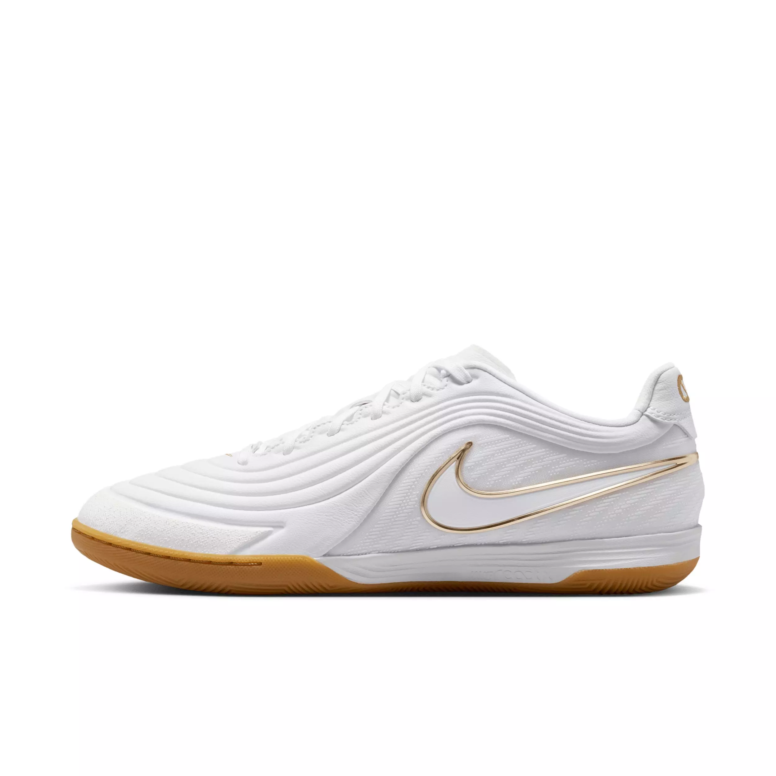 Nike Tiempo Reactgato IC "White/Metallic Gold" Men's Soccer Shoe - WHITE/GOLD