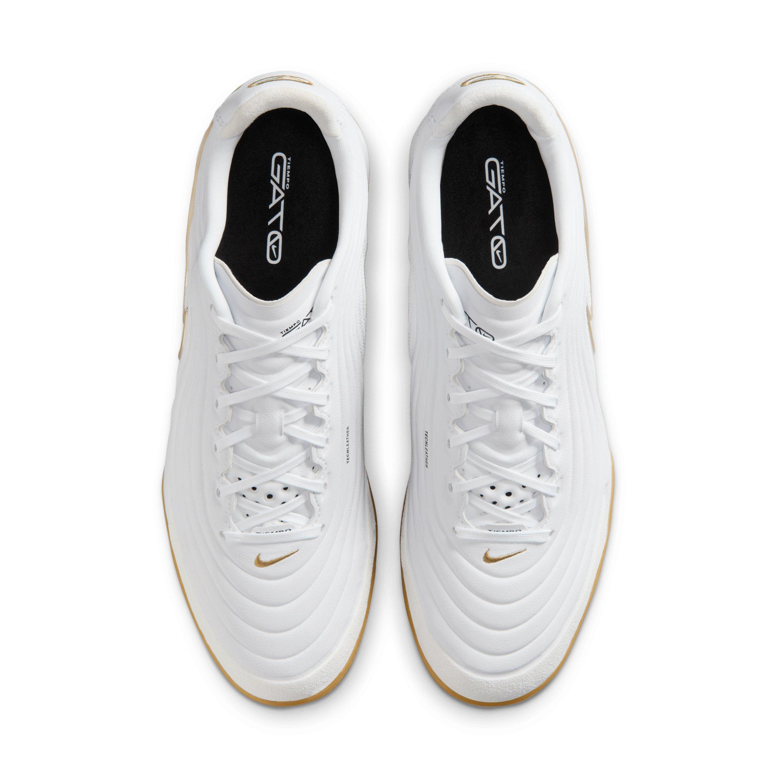 Nike Tiempo Reactgato IC "White/Metallic Gold" Men's Soccer Shoe - WHITE/GOLD Thumbnail View 4