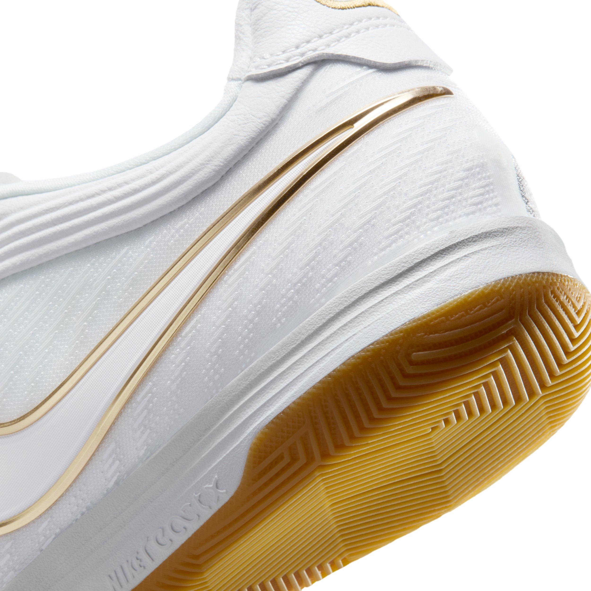 Nike Tiempo Reactgato IC "White/Metallic Gold" Men's Soccer Shoe - WHITE/GOLD Thumbnail View 8