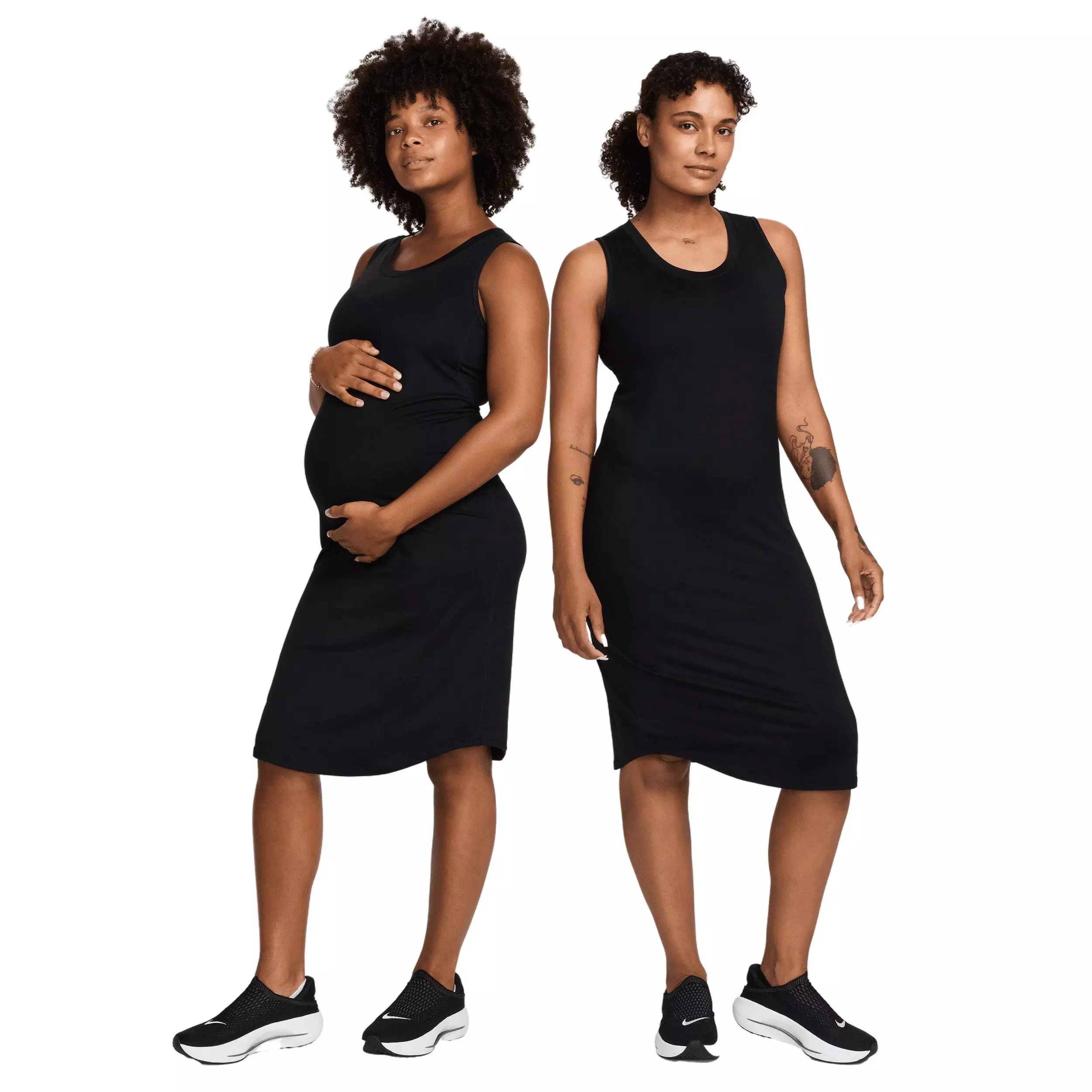 Nike Women's Dri-FIT Slim-Fit Knit Maternity Dress -Black - BLACK