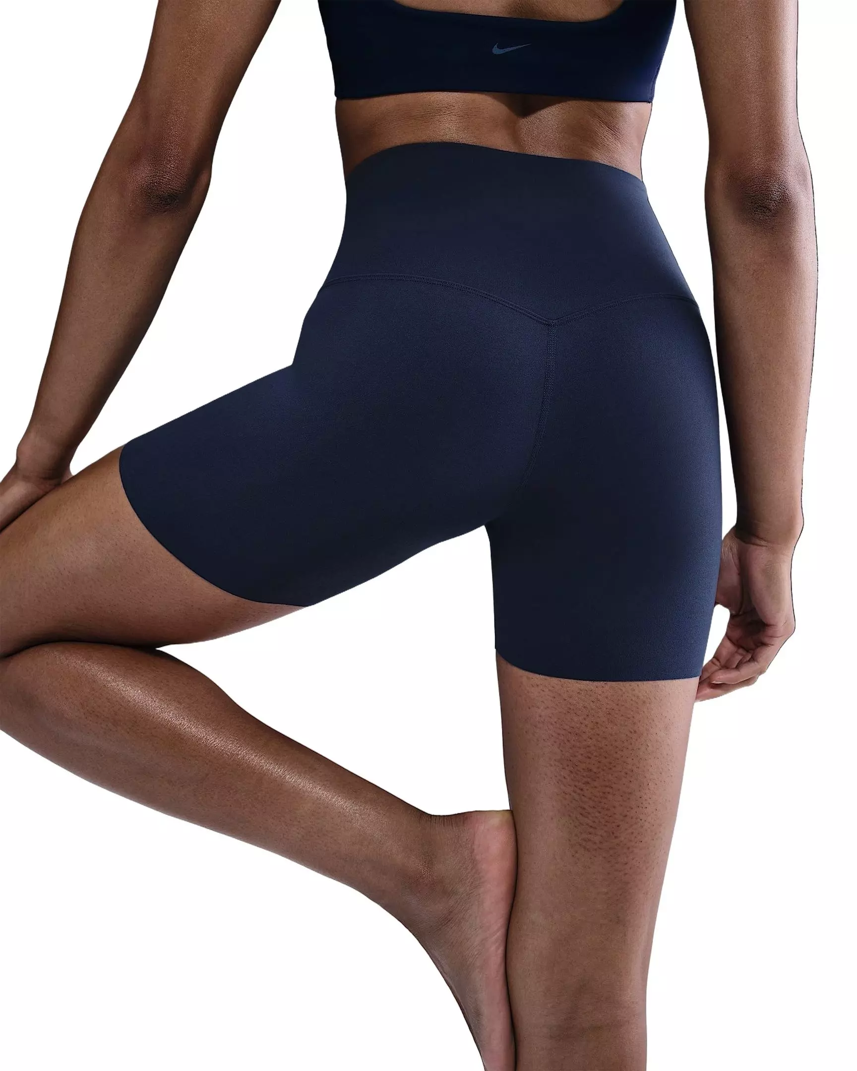 Nike Women's Zenvy Gentle-Support High-Waisted 5" Biker Shorts - Navy - NAVY