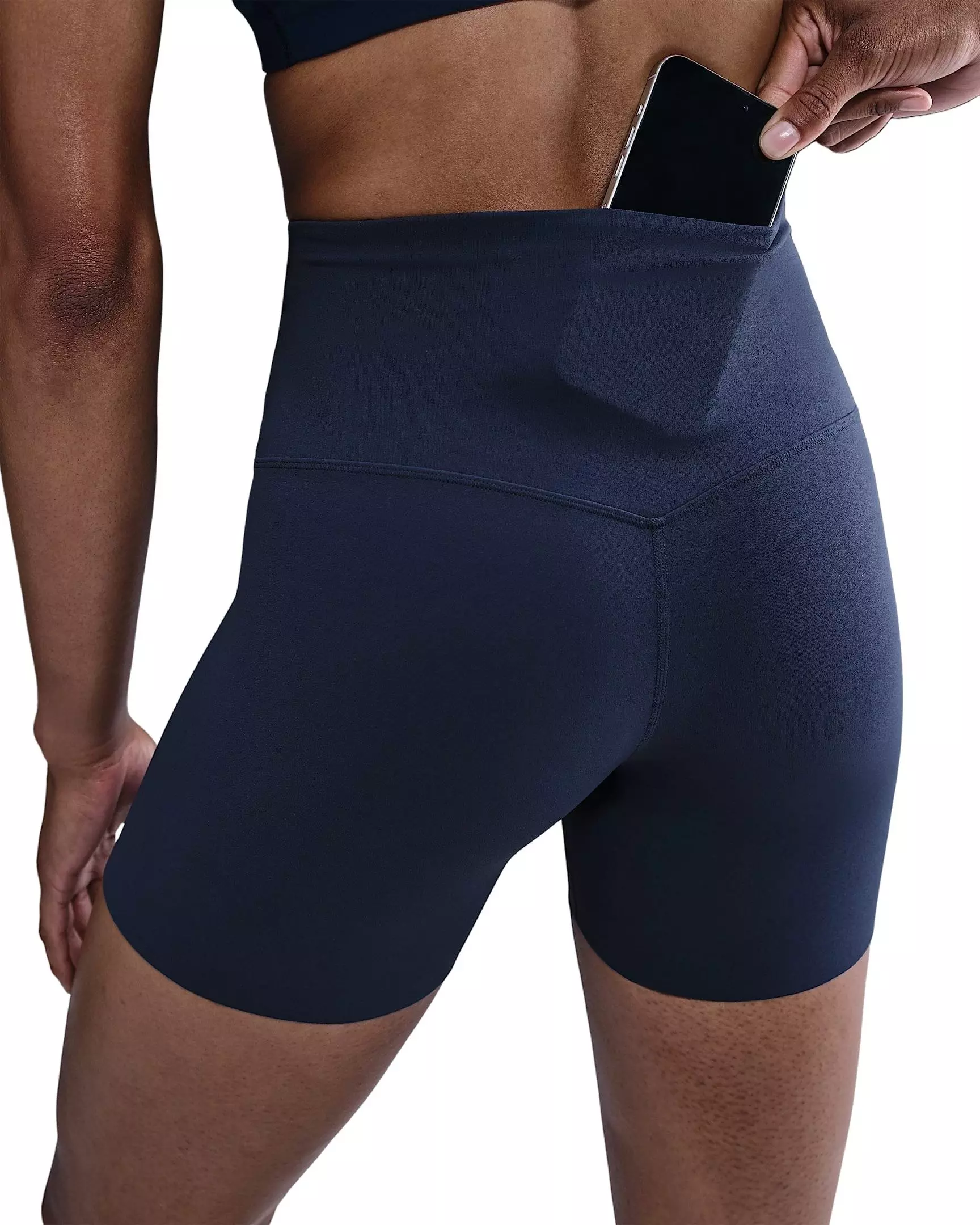 Nike Women's Zenvy Gentle-Support High-Waisted 5" Biker Shorts -Navy - NAVY