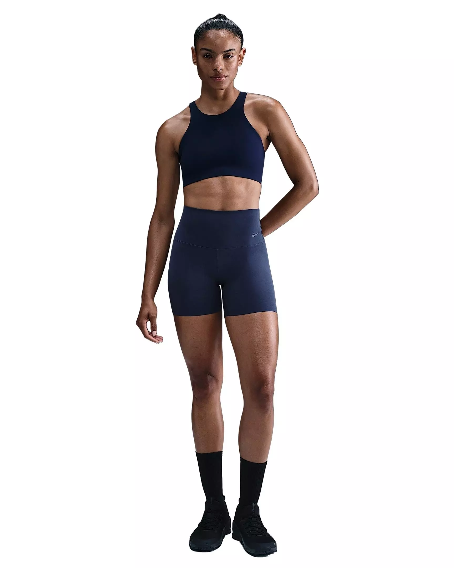 Nike Women's Zenvy Gentle-Support High-Waisted 5" Biker Shorts -Navy - NAVY