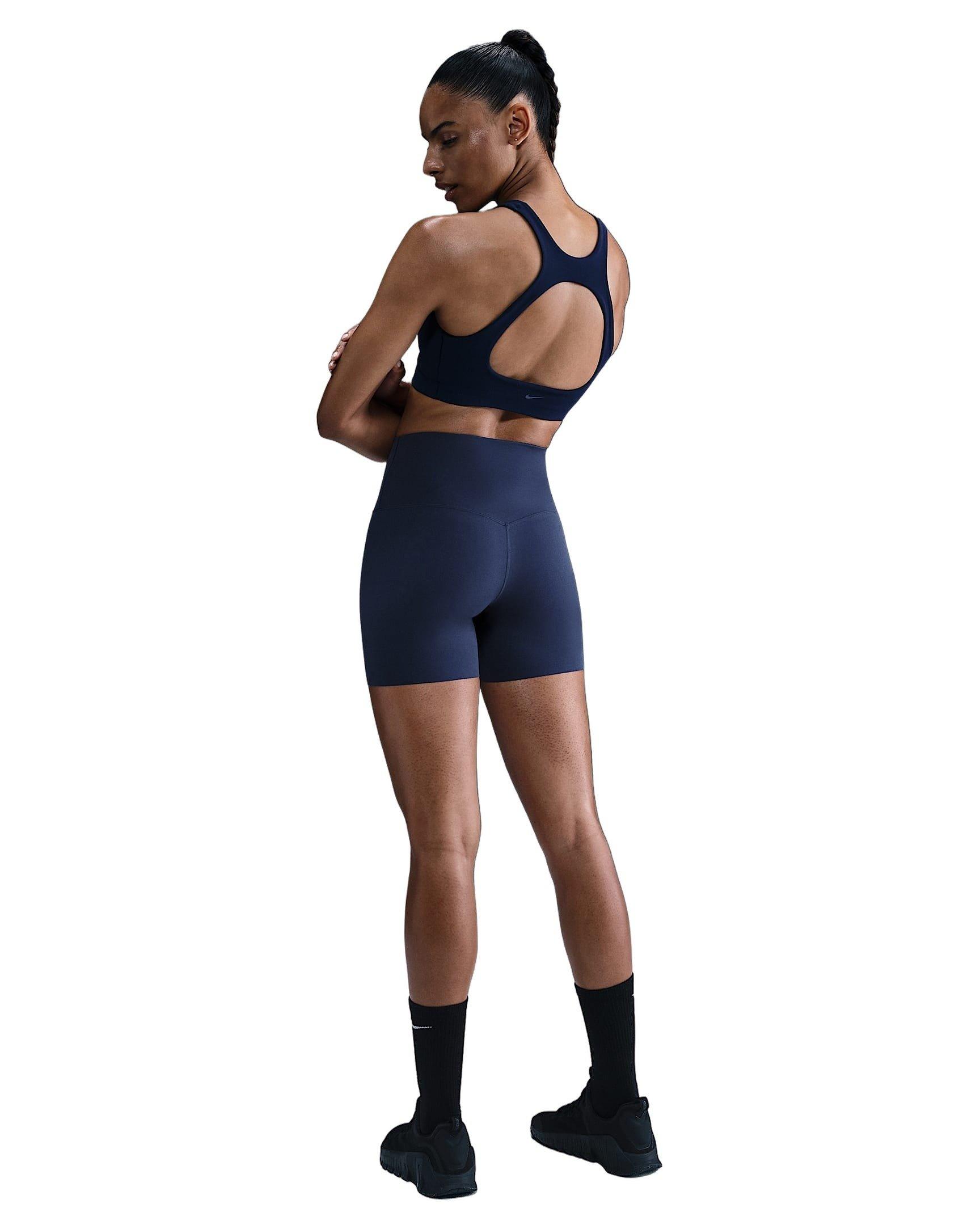 Nike Women's Zenvy Gentle-Support High-Waisted 5" Biker Shorts -Navy - NAVY Thumbnail View 6