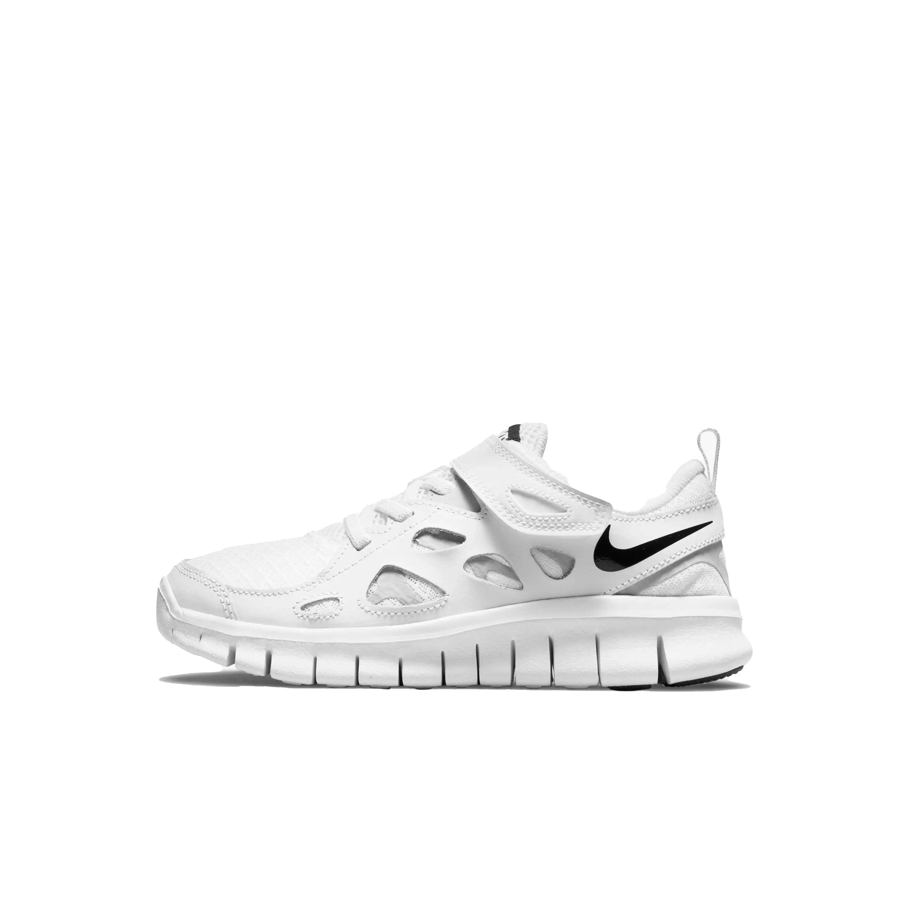 Nike Free Run 2 "White/Wolf Grey/Black" Preschool Boys' Shoe - WHITE