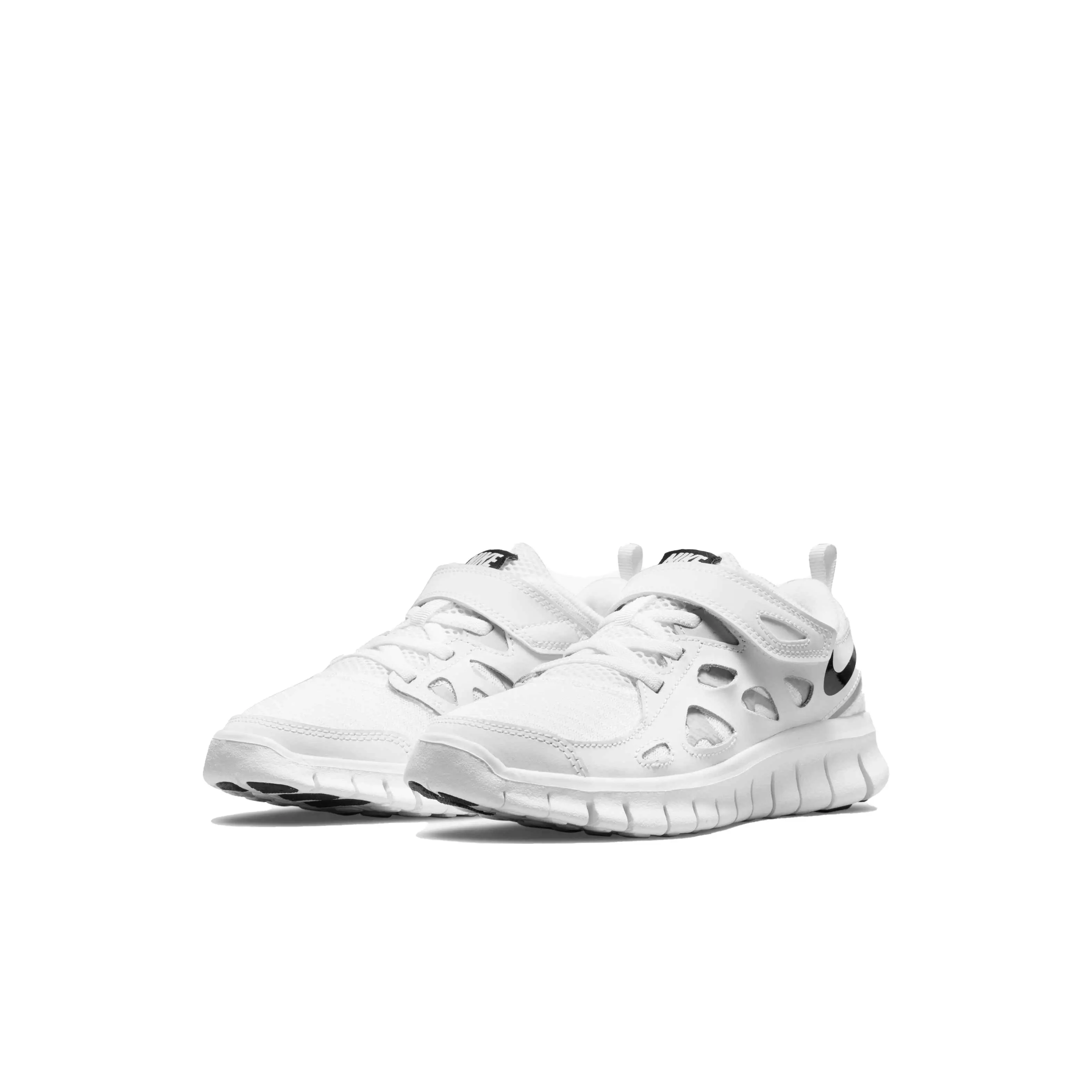 Nike Free Run 2 "White/Wolf Grey/Black" Preschool Boys' Shoe - WHITE