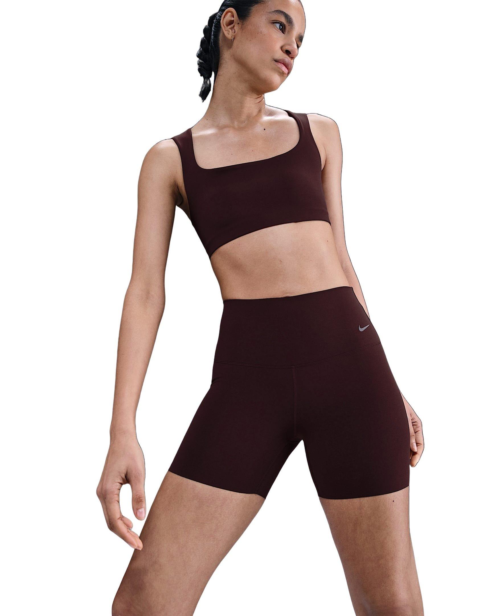 Nike Women's Zenvy Gentle-Support High-Waisted 5" Biker Shorts -Burgundy - BURGUNDY Thumbnail View 1