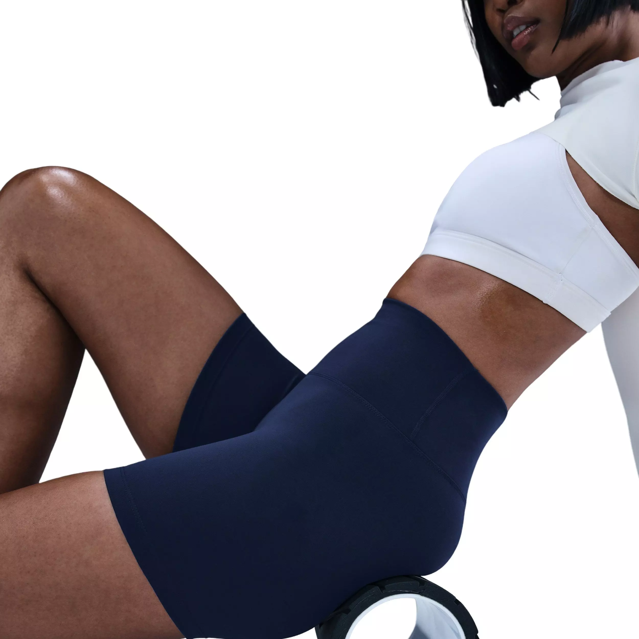 Nike Women's One High-Waisted 5" Biker Shorts -Navy - NAVY