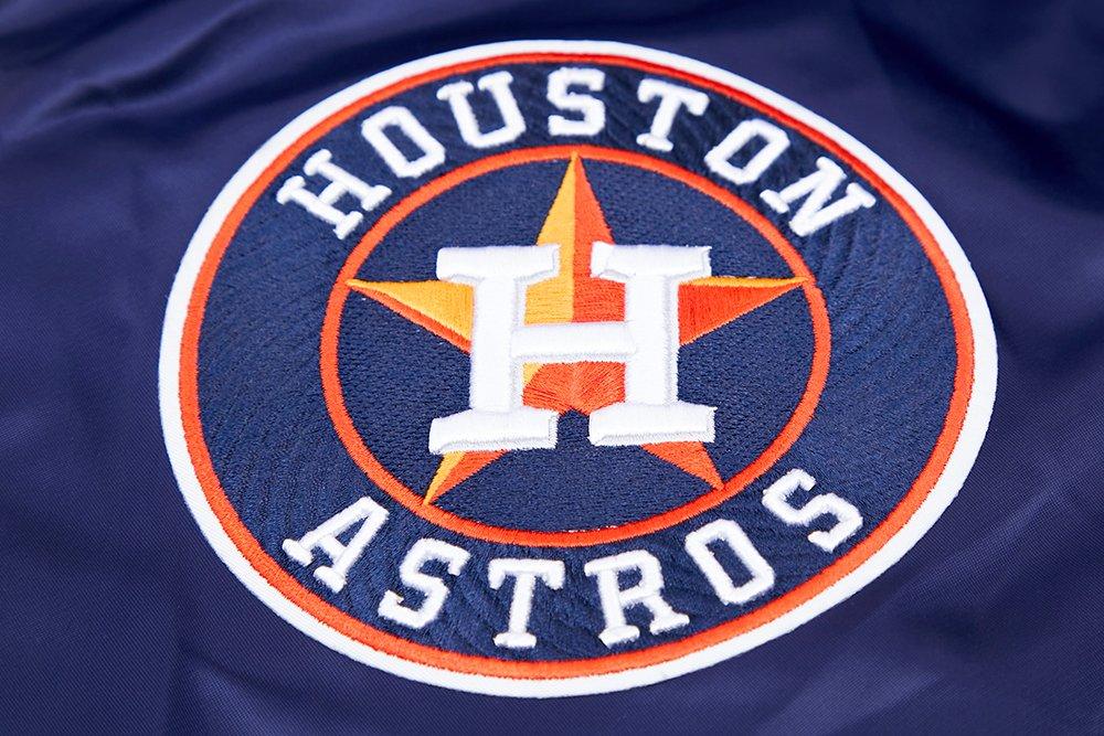 Pro Standard Men's MLB Houston Astros Mashup Rib Satin Jacket -Navy/Orange - NAVY/ORANGE Thumbnail View 11