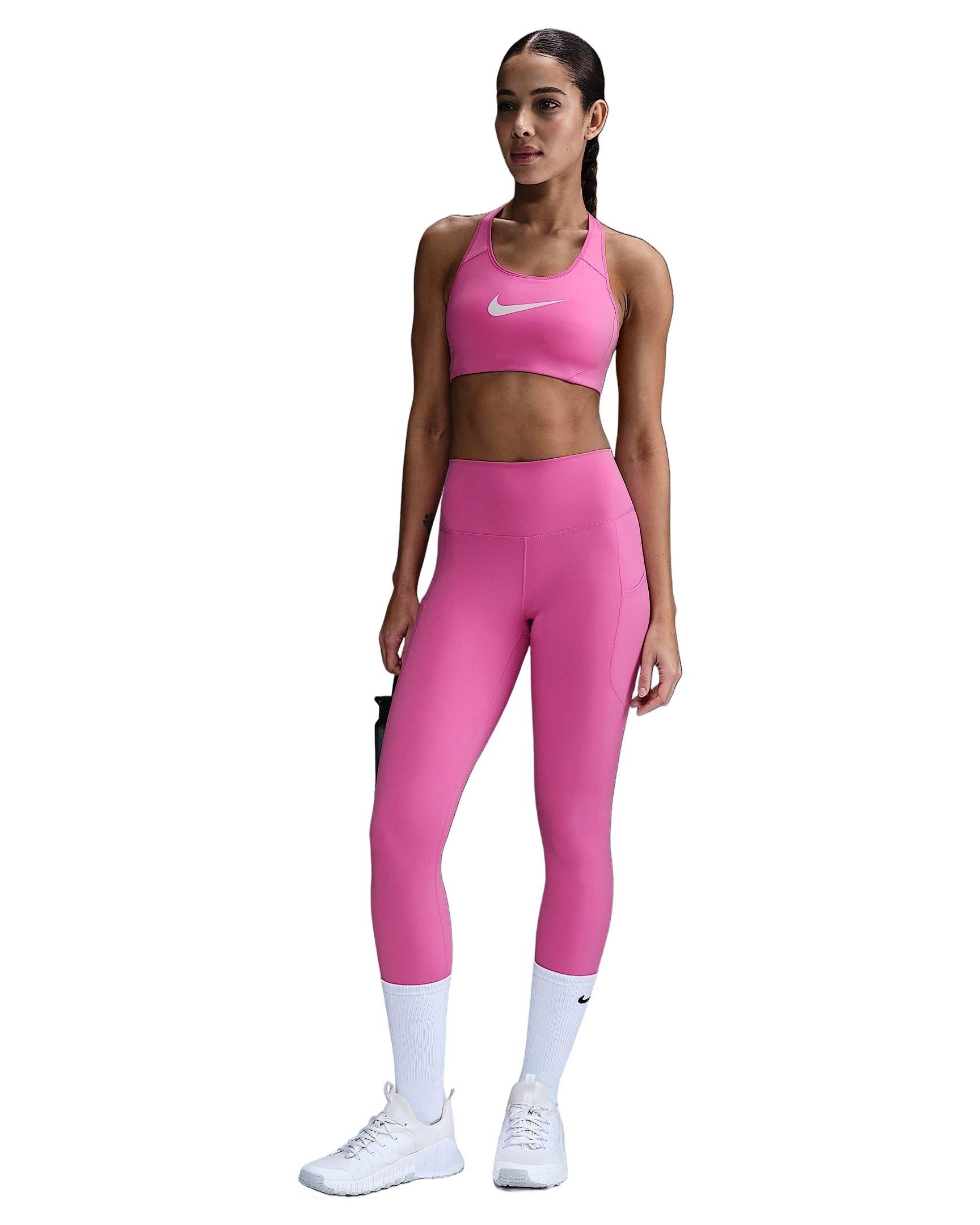 Nike Women's One High-Waisted 7/8 Leggings with Pockets -Pink - PINK Thumbnail View 5