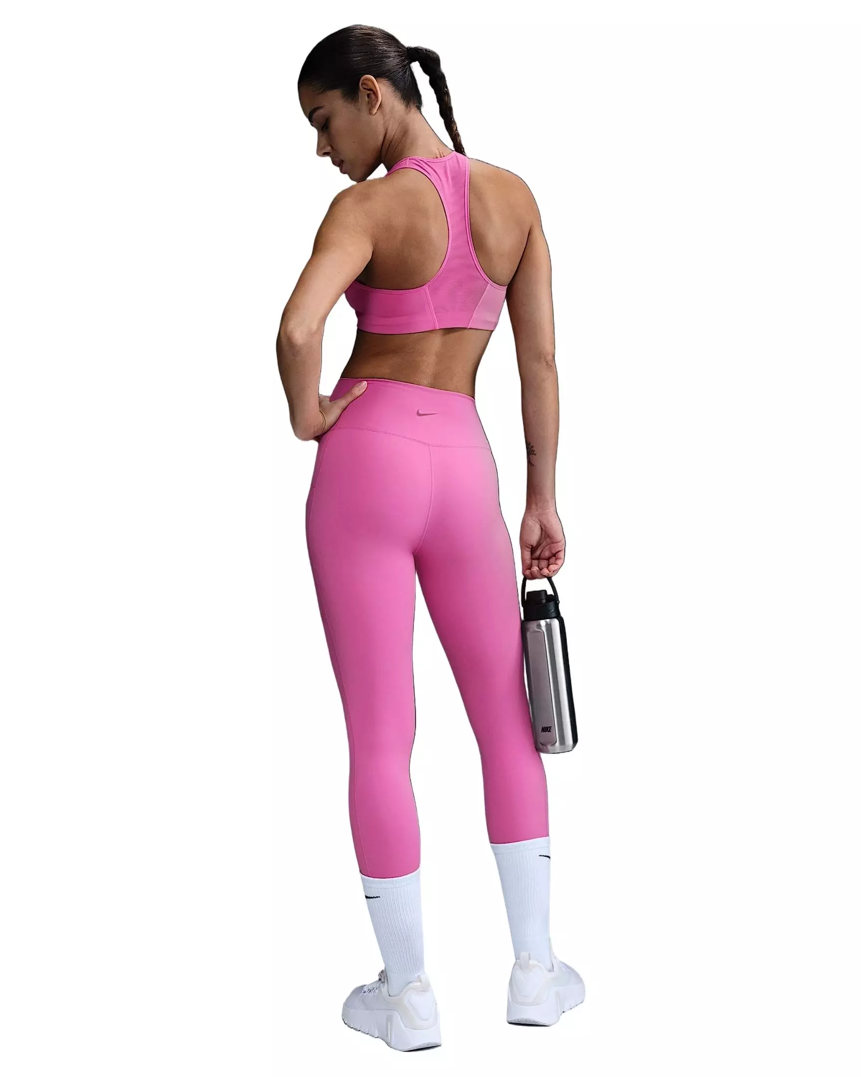 Nike Women's One High-Waisted 7/8 Leggings with Pockets - Pink - PINK