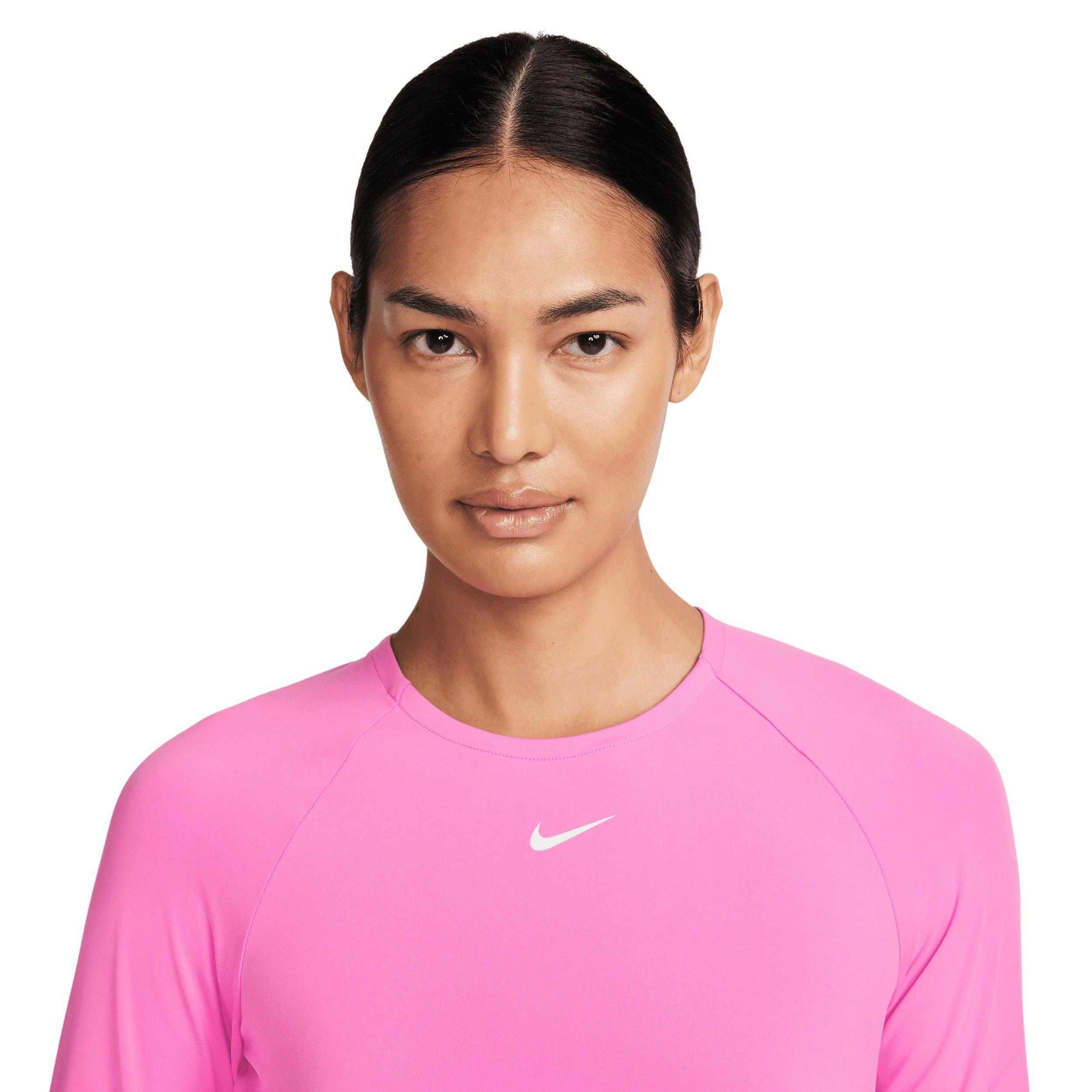 Nike Women's Pro Dri-FIT Cropped Long-Sleeve Top -Pink